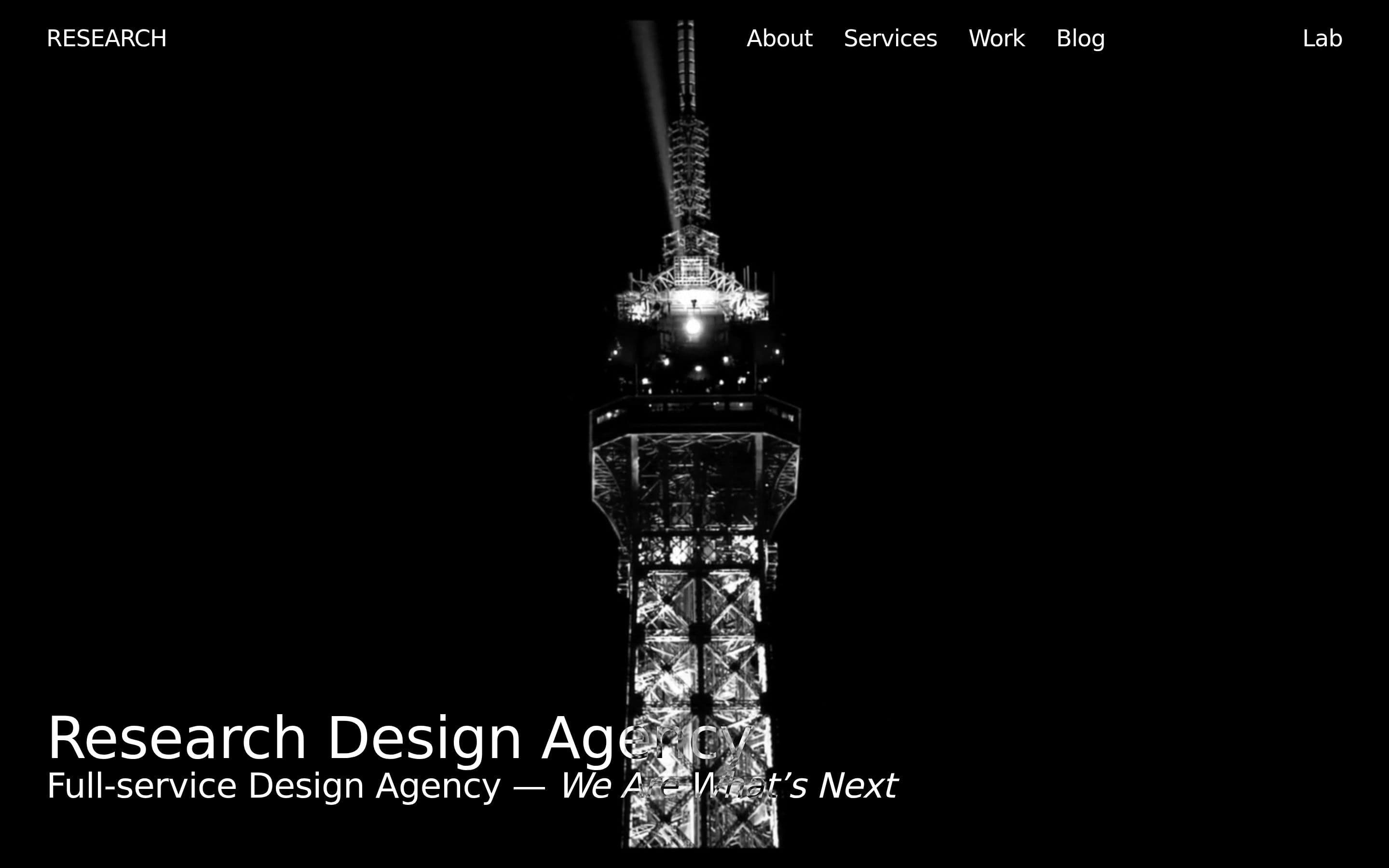 Research Design Agency — Agency, Studio website design