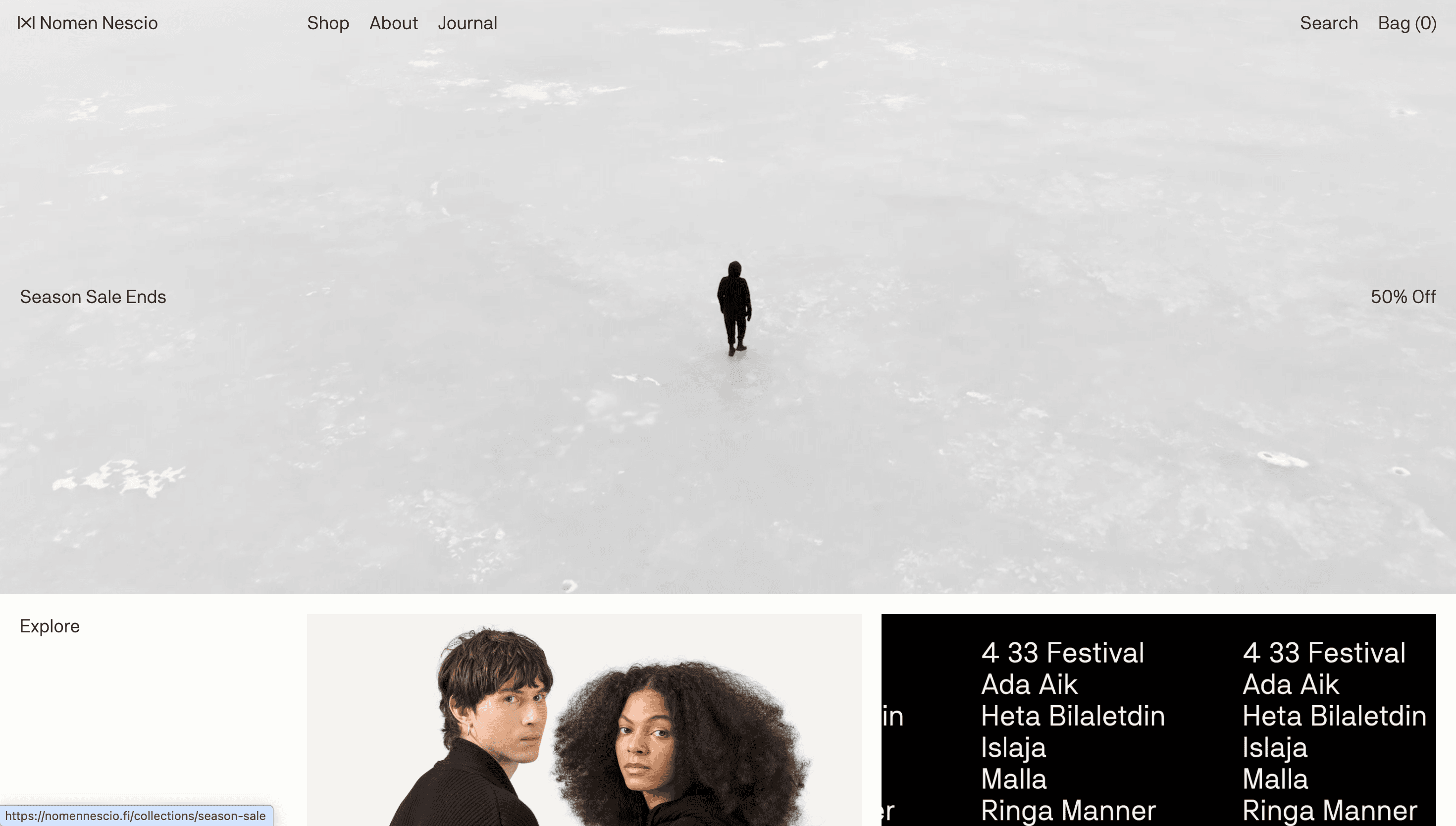 Nomen Nescio — Studio, Minimal website design