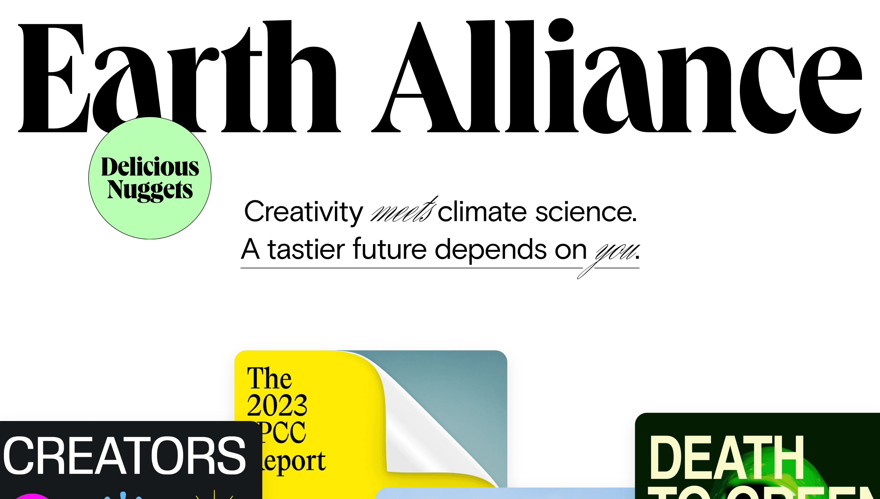 Delicious Nuggets — Climate, Sustainability website design