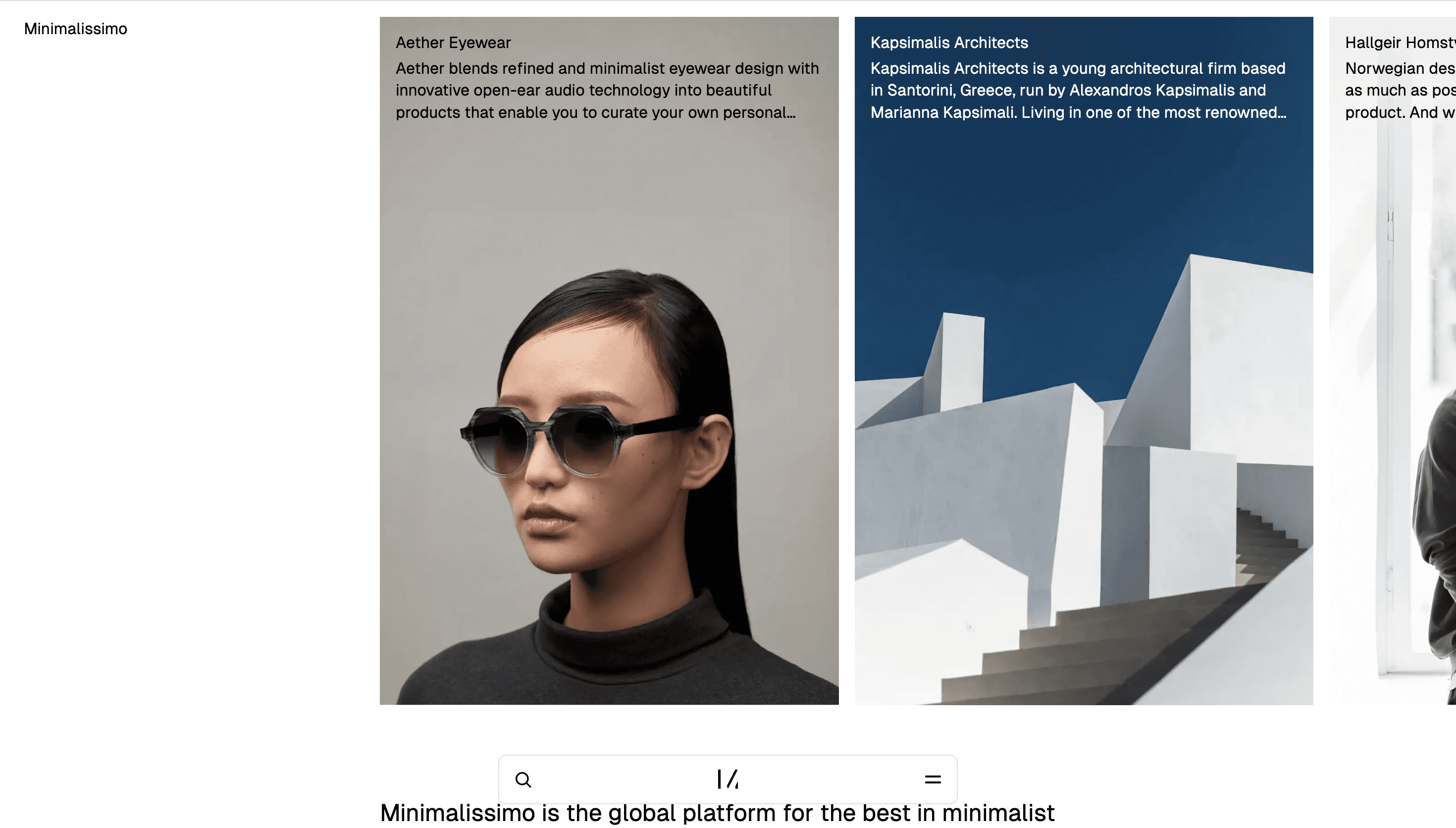 Minimalissimo — Art, Minimal website design