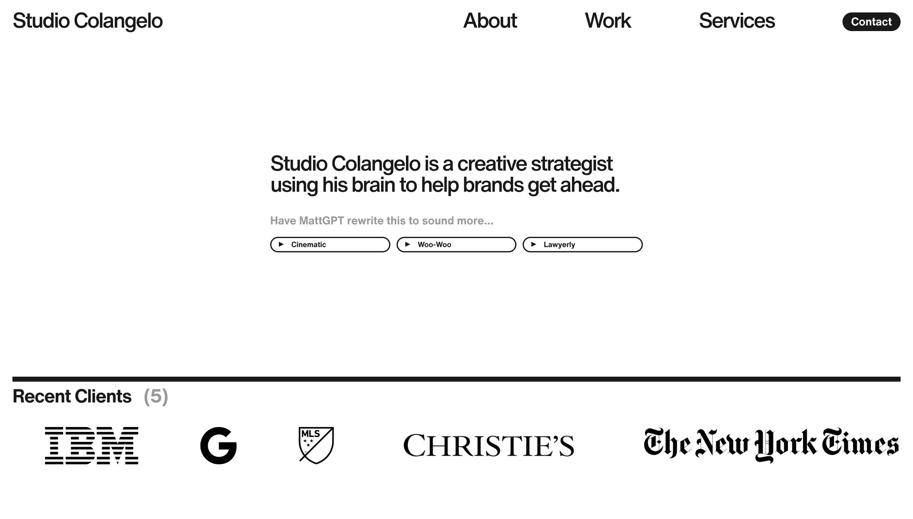 Studio Colangelo — Studio, Portfolio website design