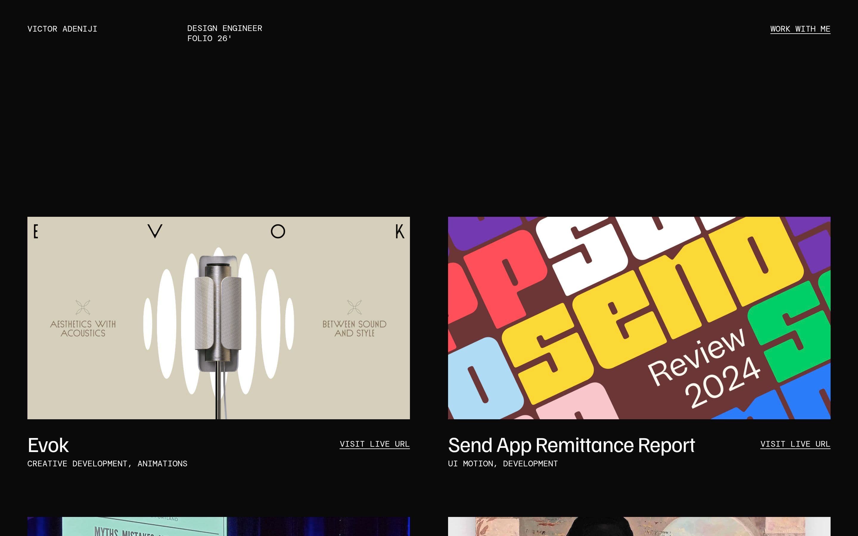 Victor Adeniji — Designer, Portfolio website design