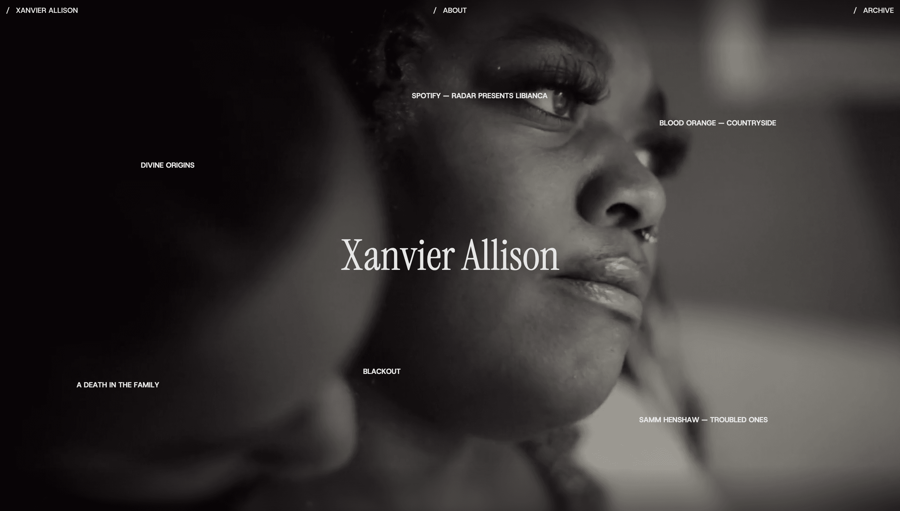 Xanvier Allison — Personal, Portfolio website design