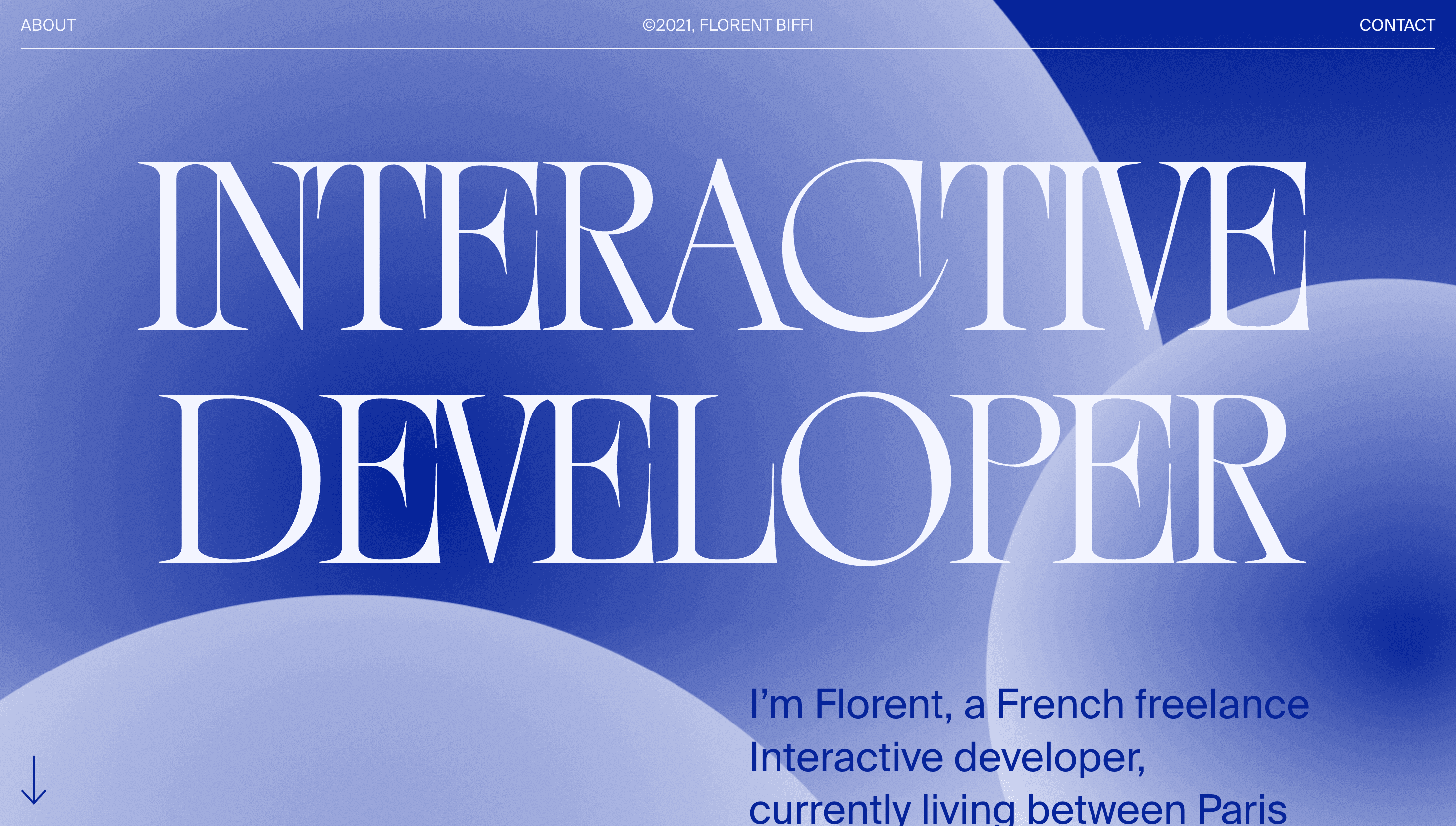 Florent Biffi — Developer, Interactive website design