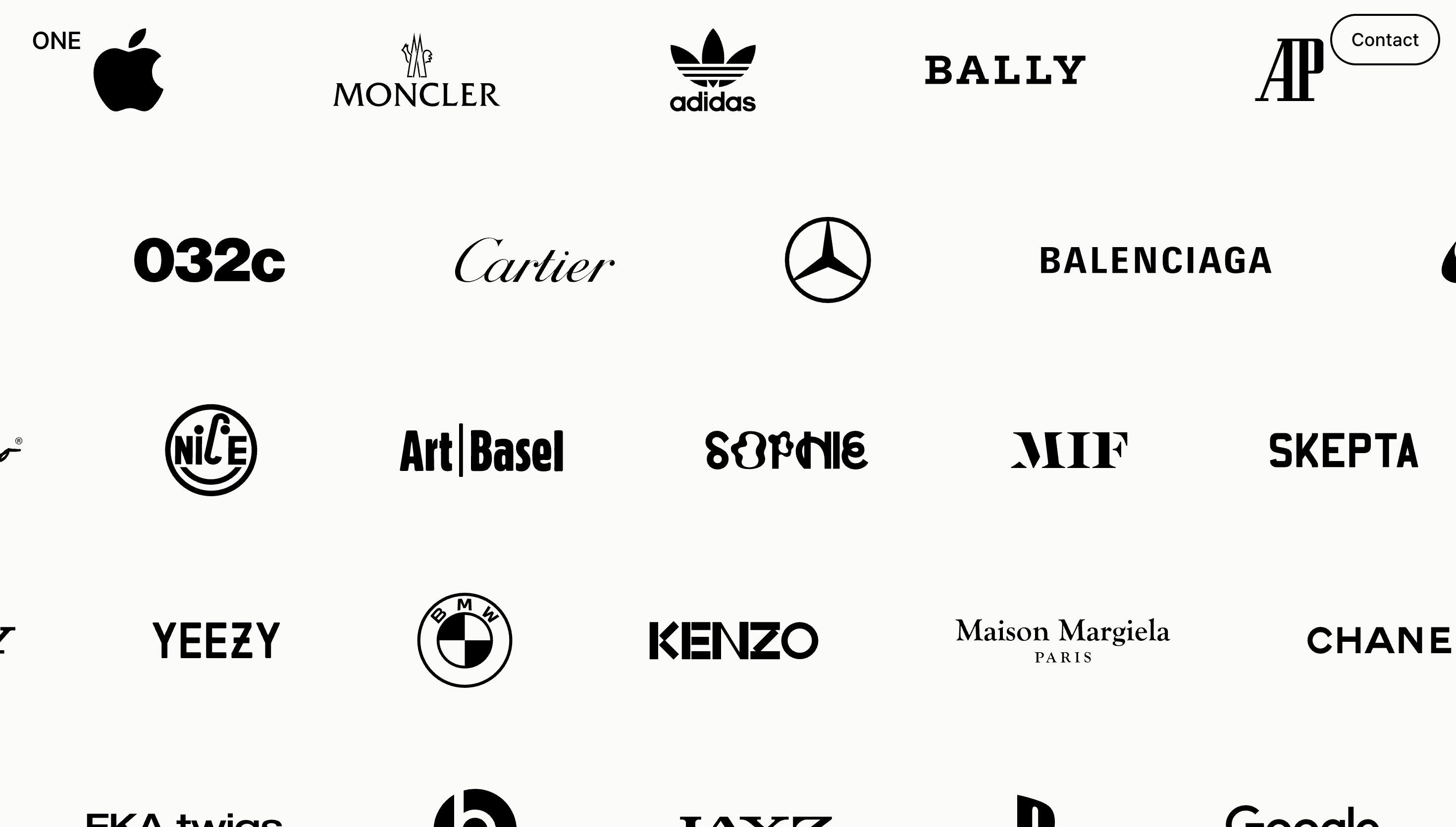 ONE — Studio, Agency website design