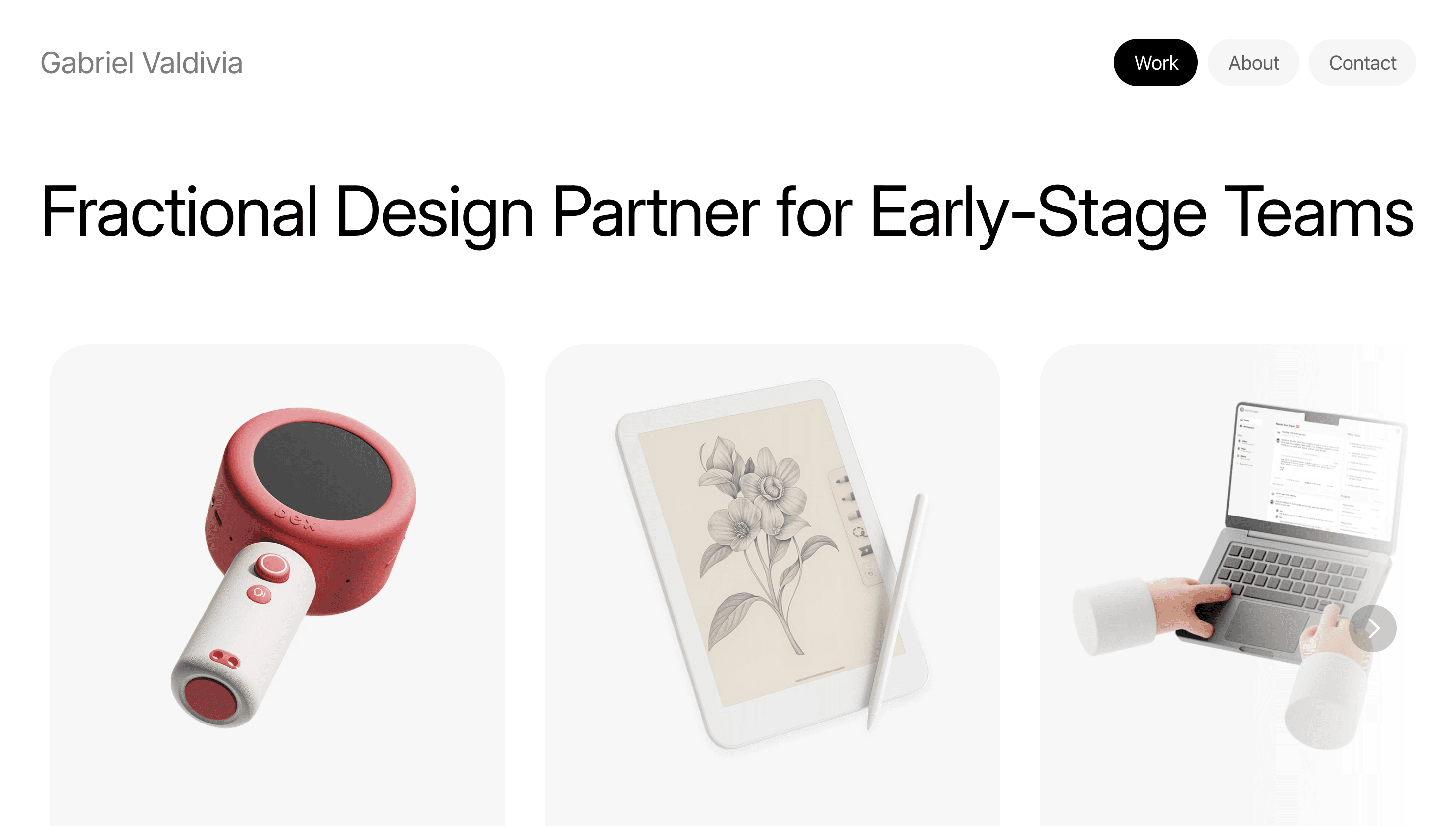Gabriel Valdivia — Designer, Portfolio website design