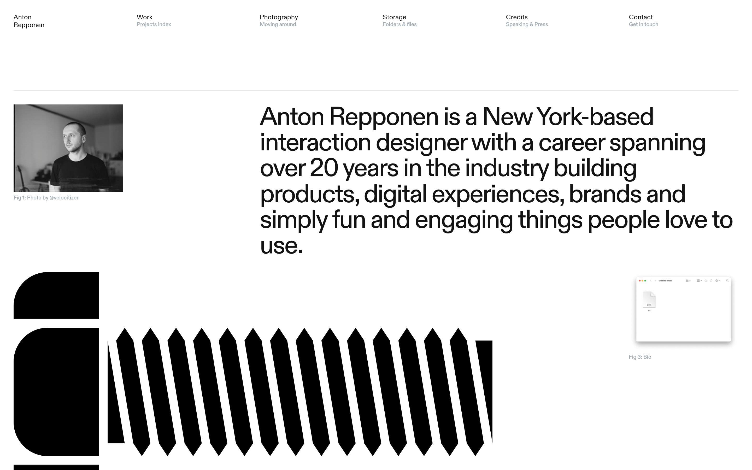 Anton Repponen — Designer, Portfolio website design