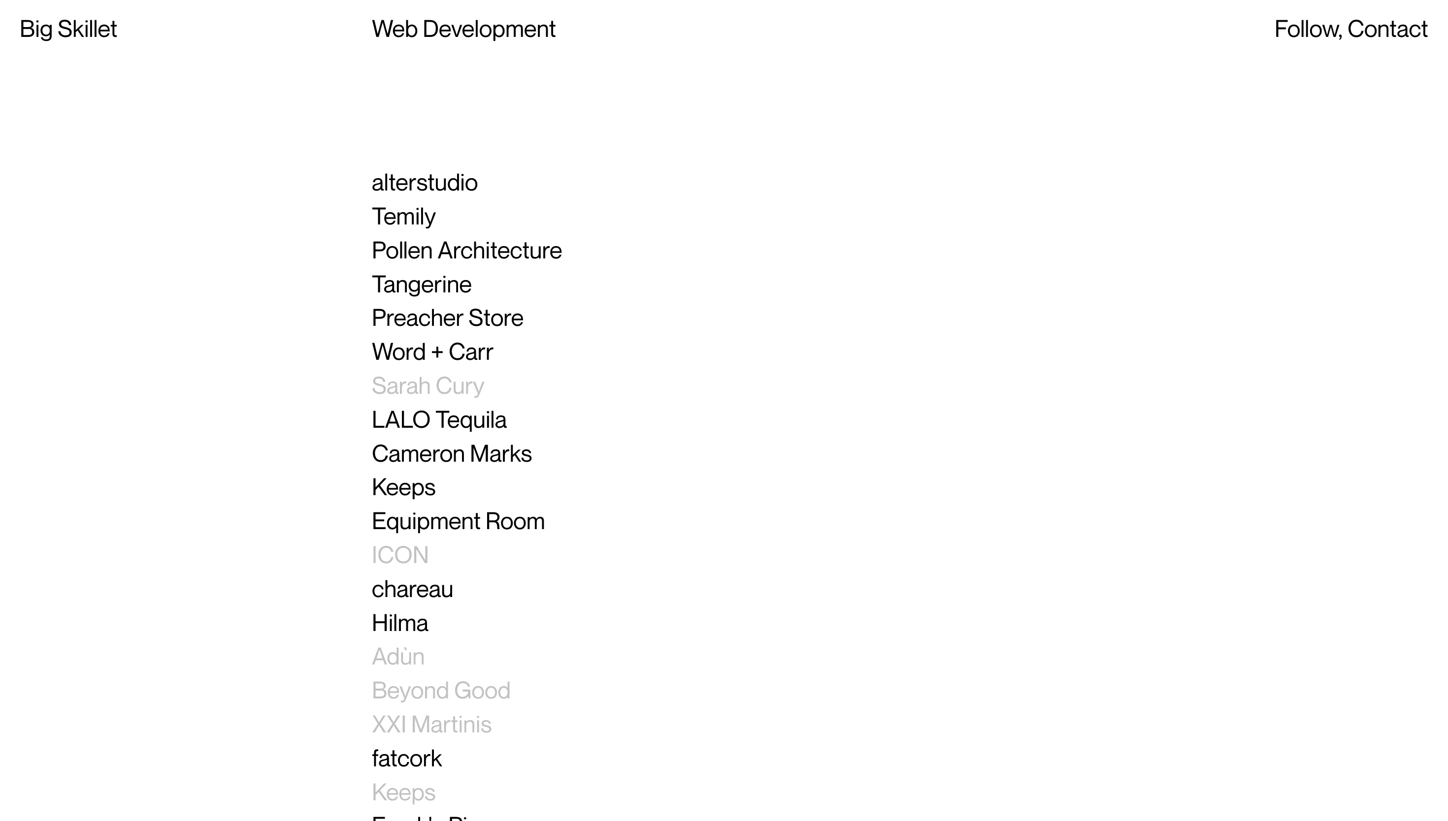 Big Skillet — Developer, Agency website design