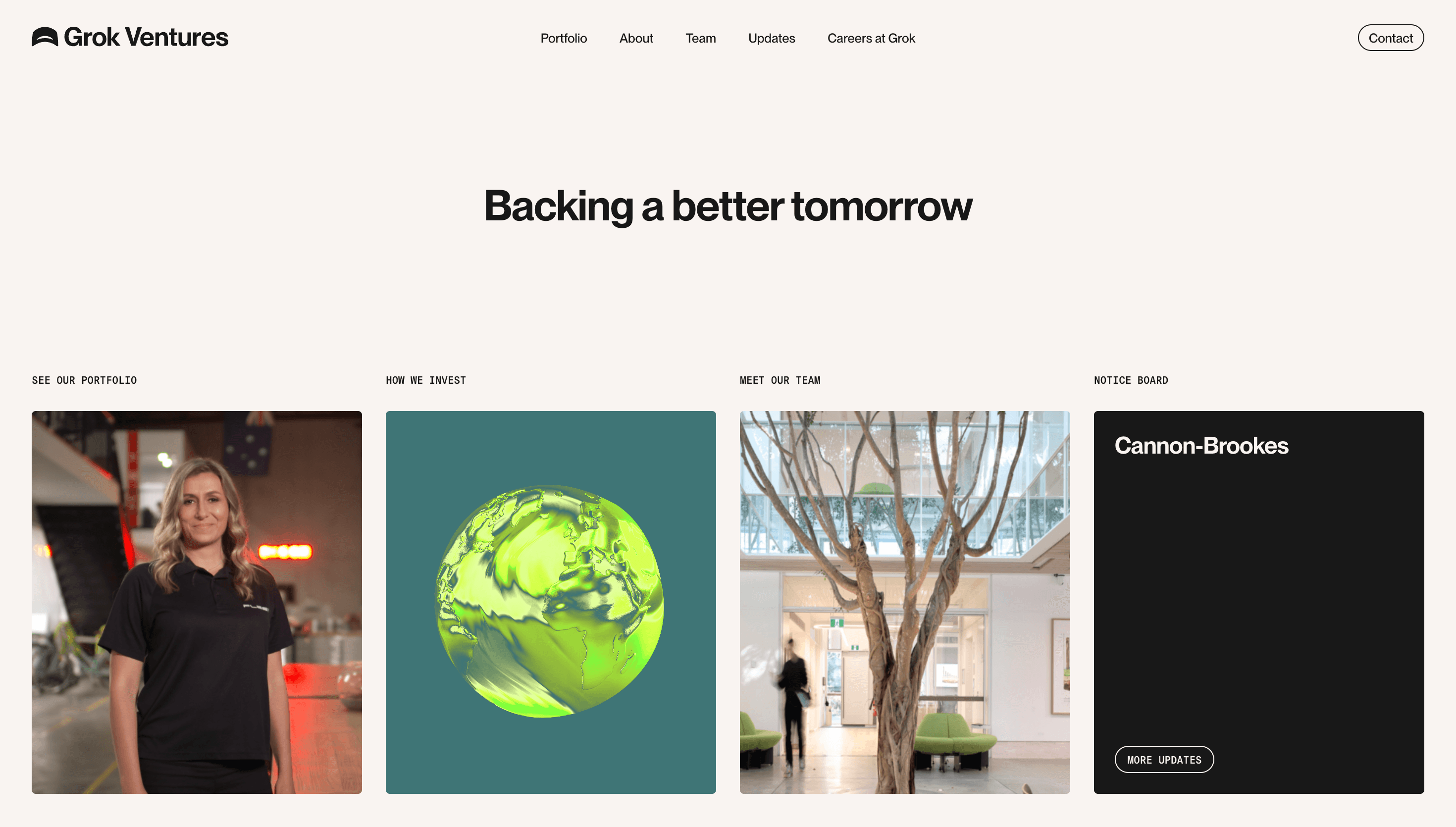 Grok Ventures — Climate, Sustainability website design