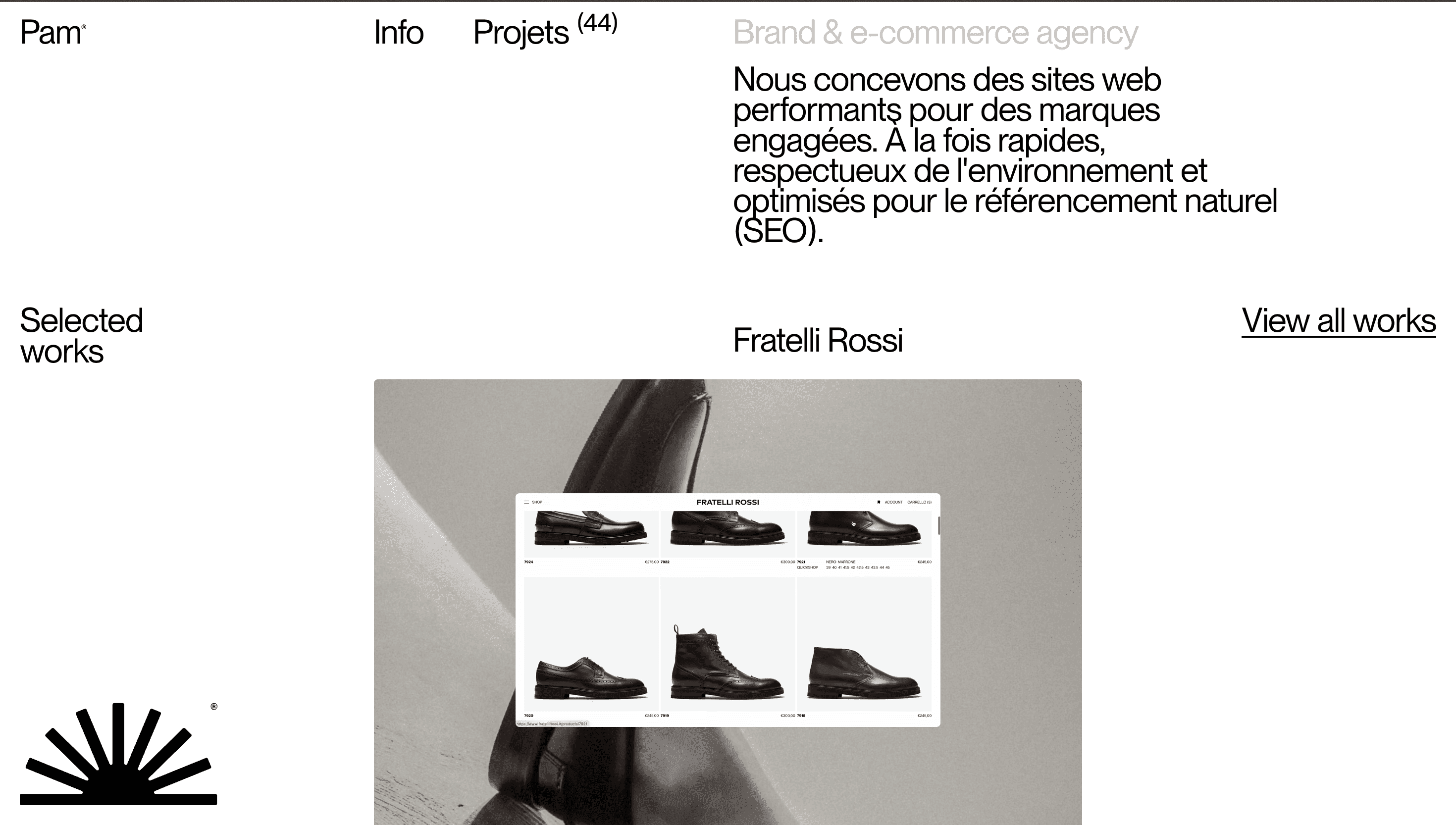 Pam® — Agency, E-commerce website design