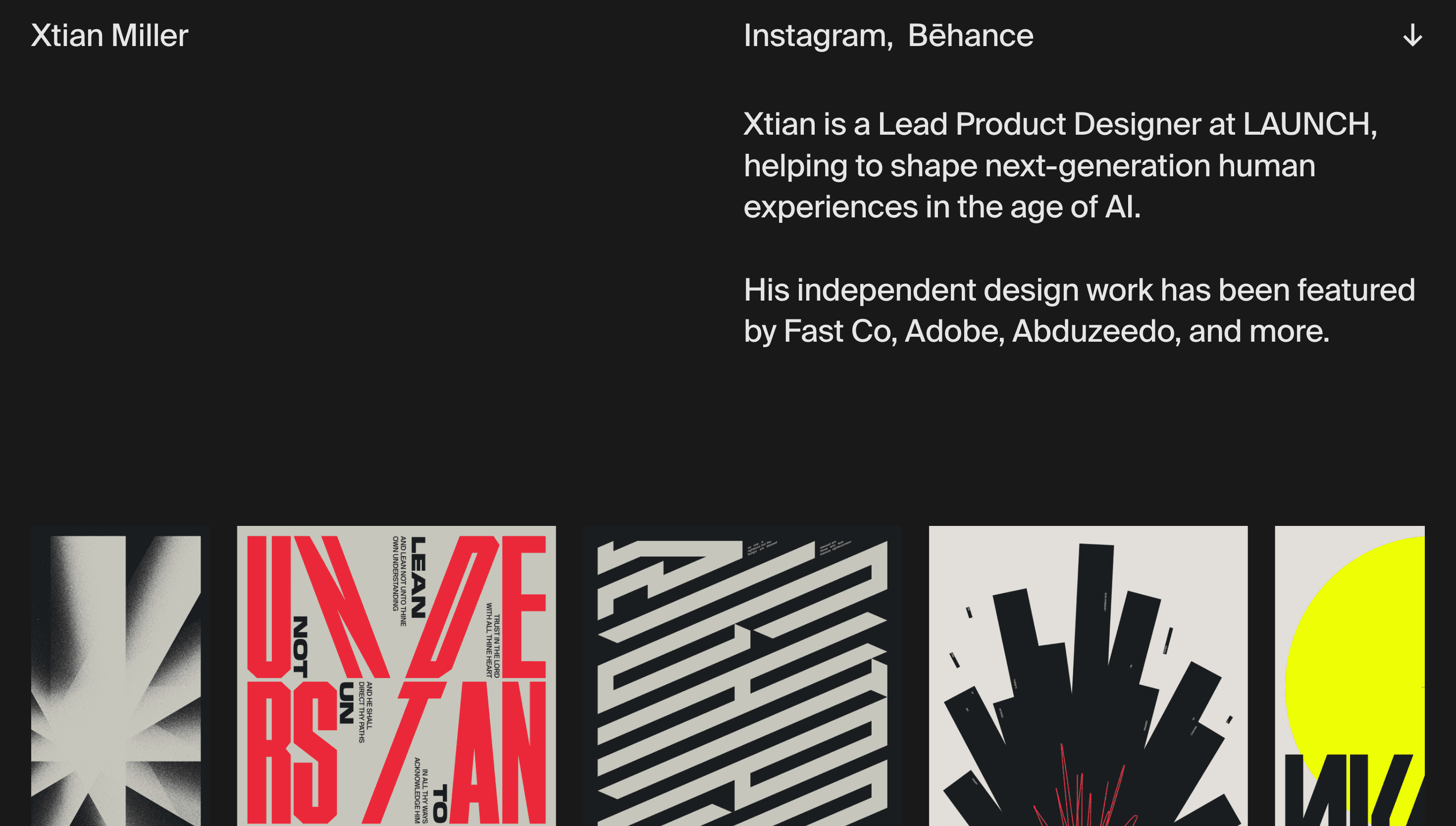 Xtian Miller — Designer, Art website design