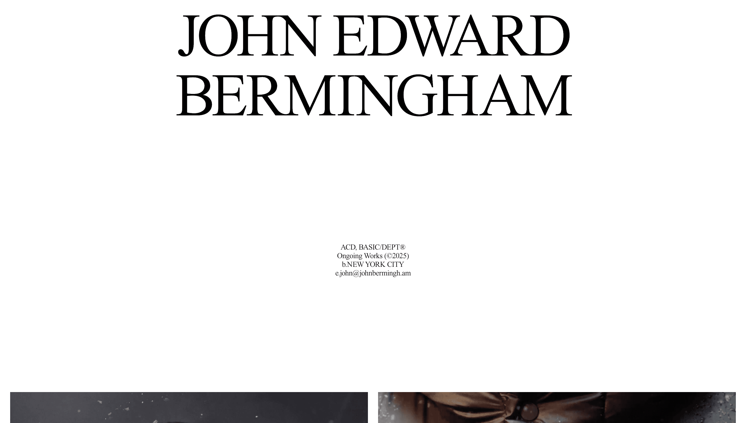 John Bermingham — Branding, Designer website design