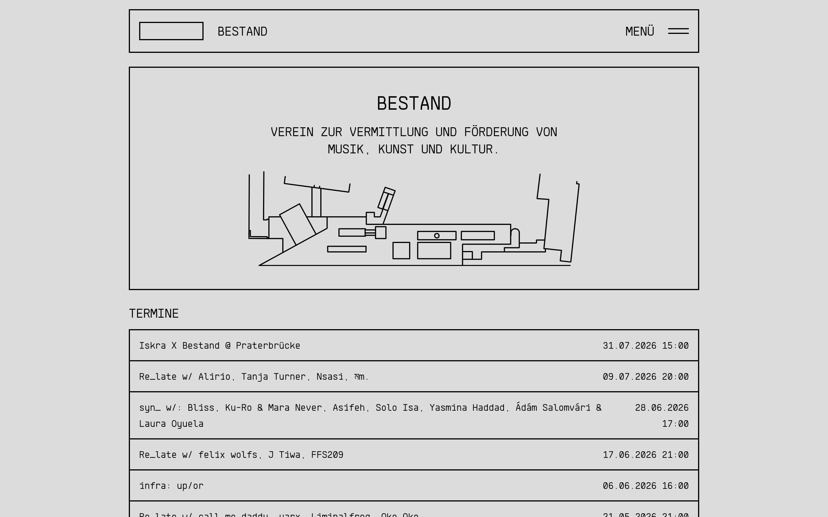 Bestand — Music, Art website design