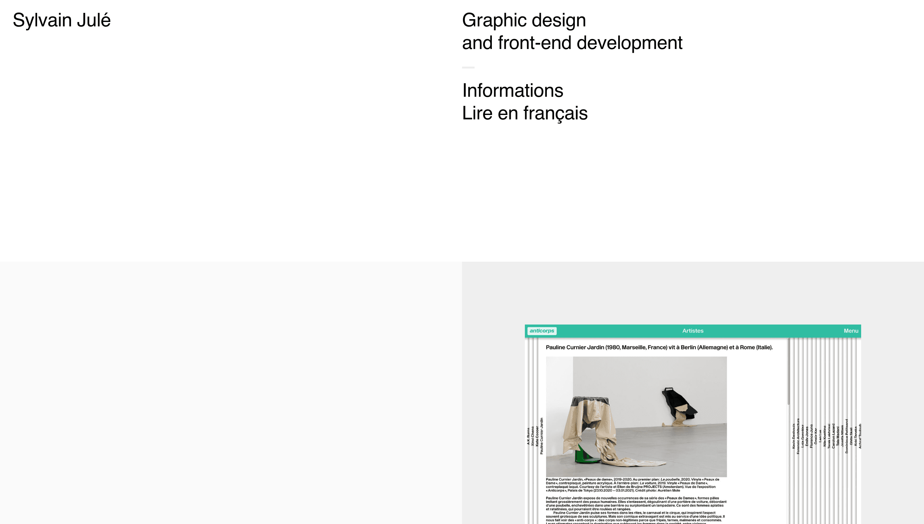 Sylvain Julé — Designer, Developer website design