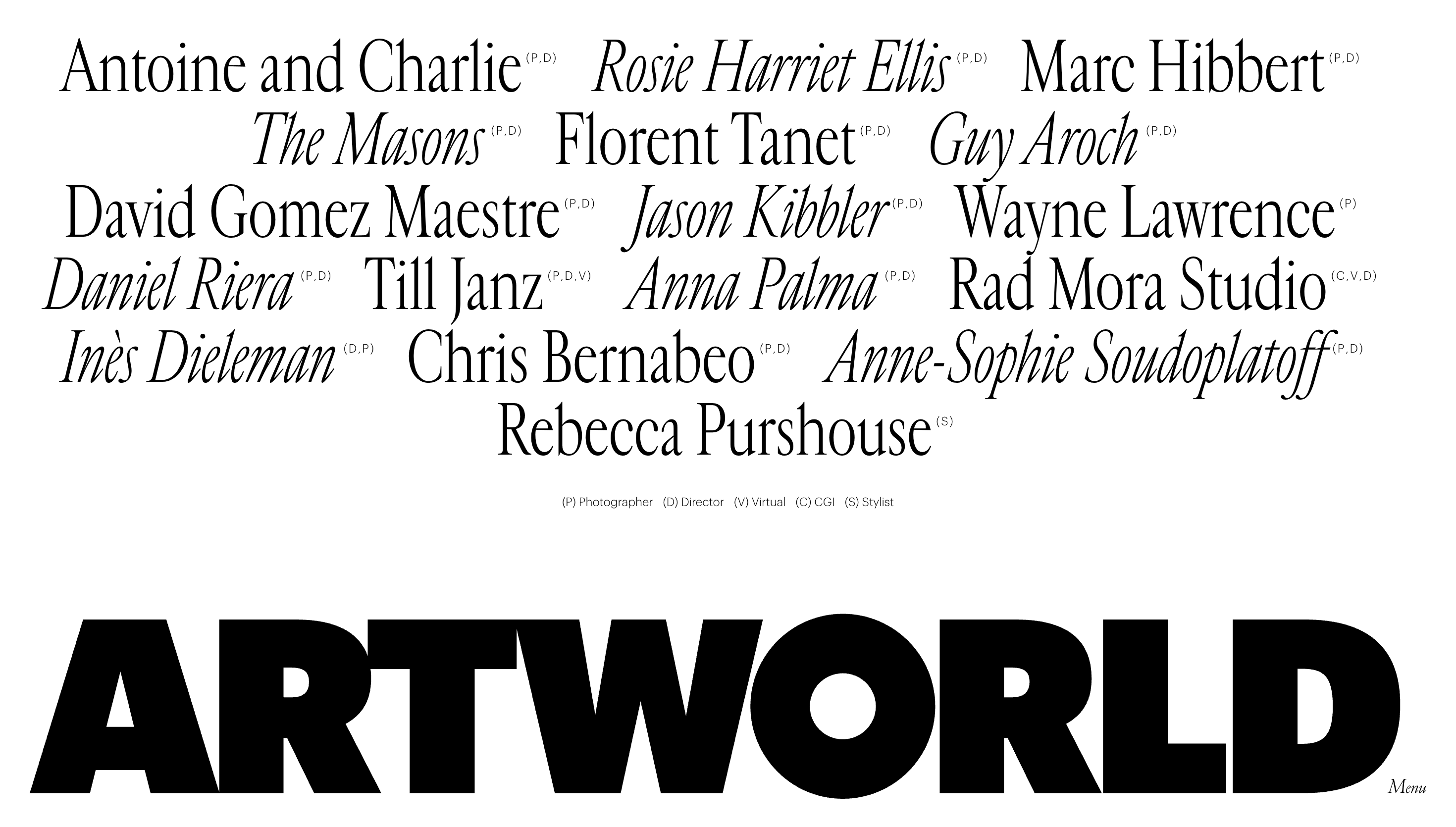 ARTWORLD — Agency, Art website design