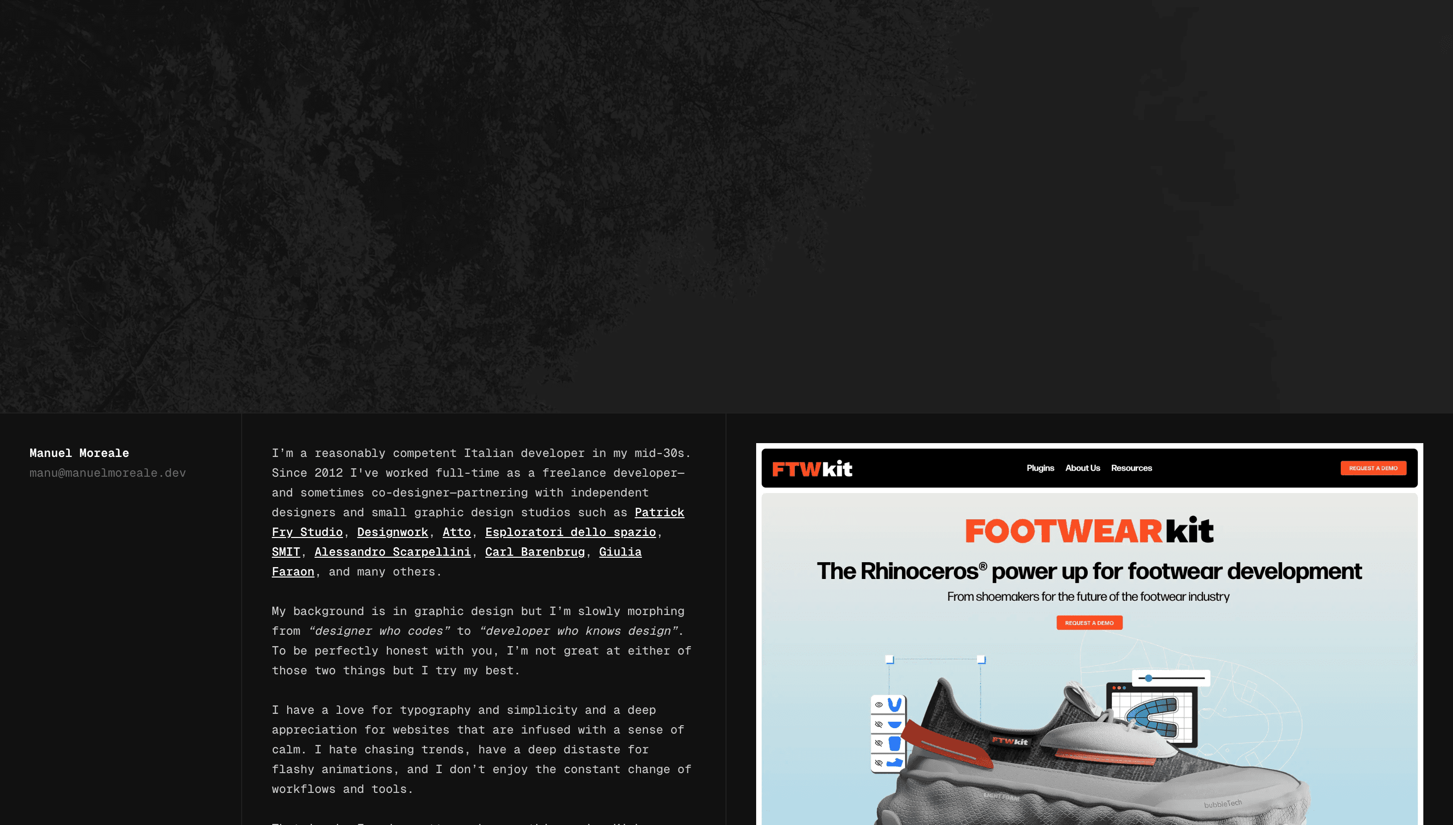 Manuel Moreale — Dev, Developer website design