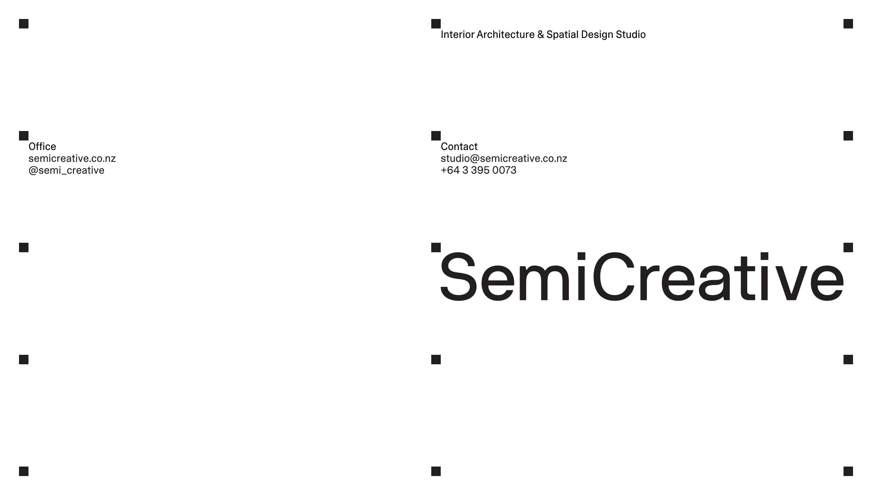SemiCreative — Designer, Studio website design