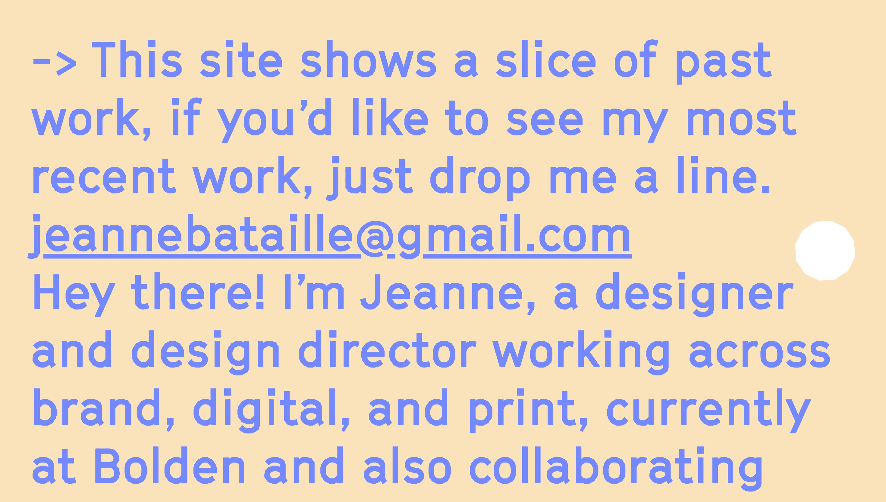 Jeanne Bataille — Portfolio, Designer website design