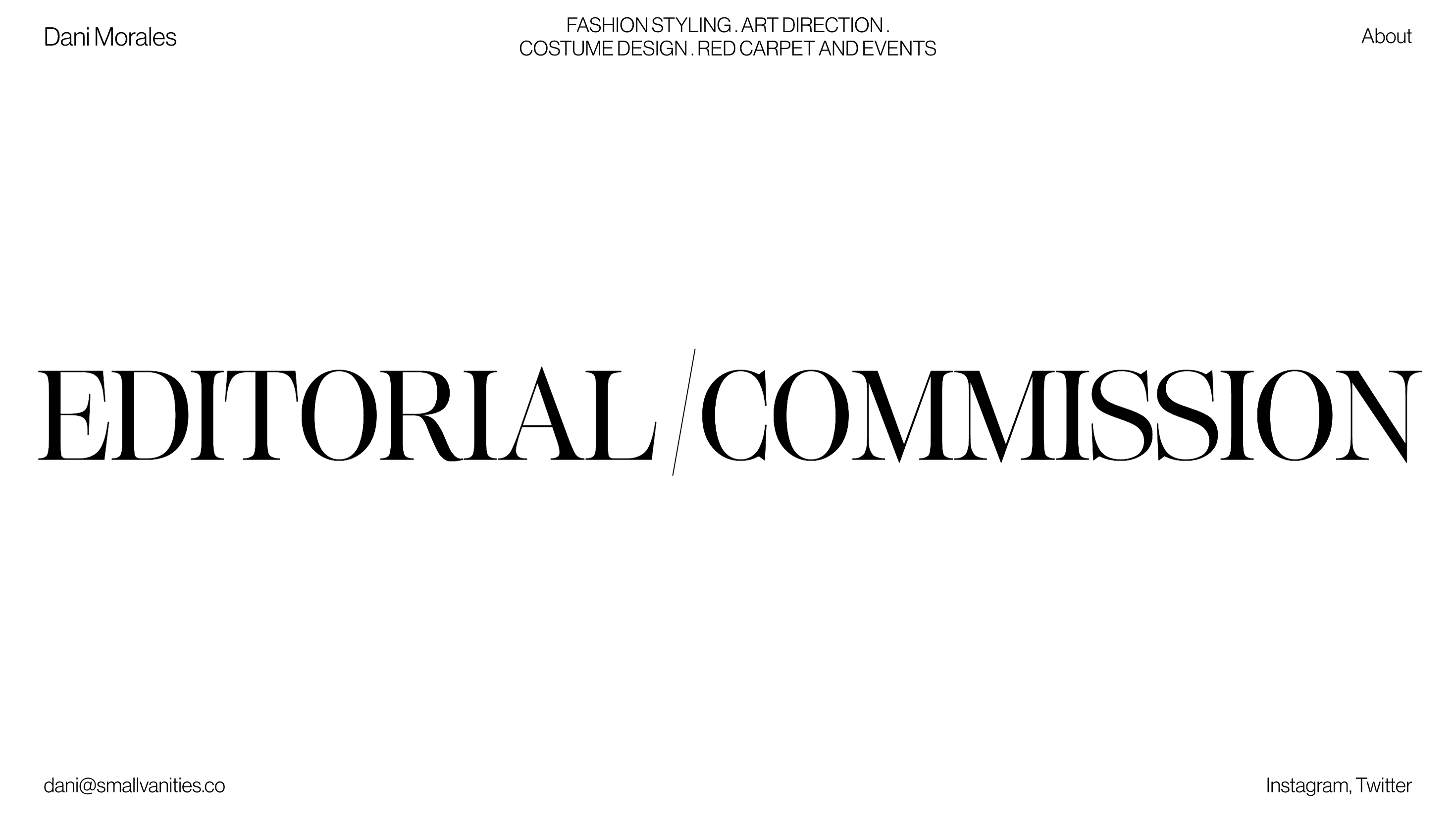 Dani Morales — Fashion, Portfolio website design