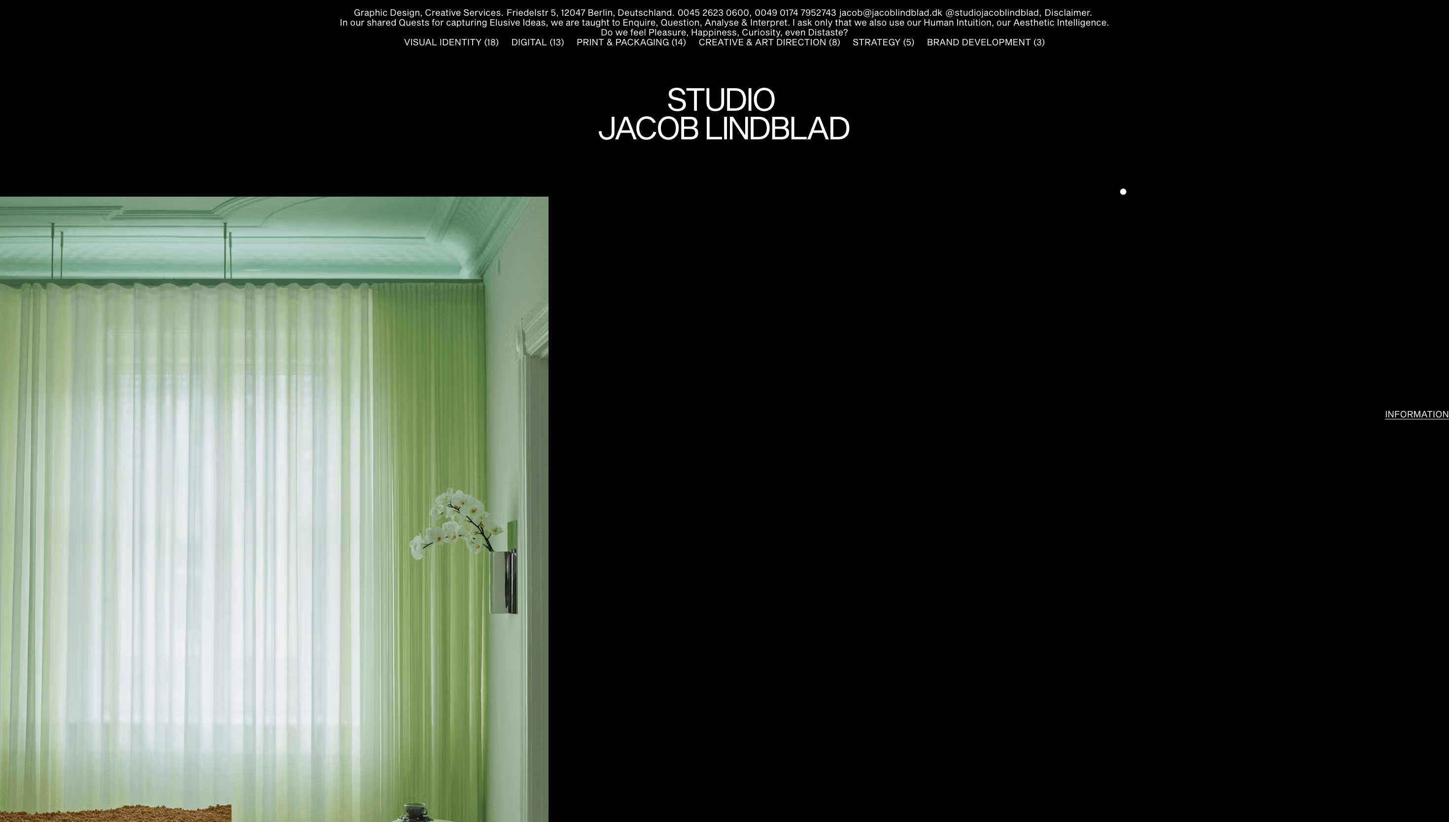 Studio Jacob Lindblad — Agency, Studio website design