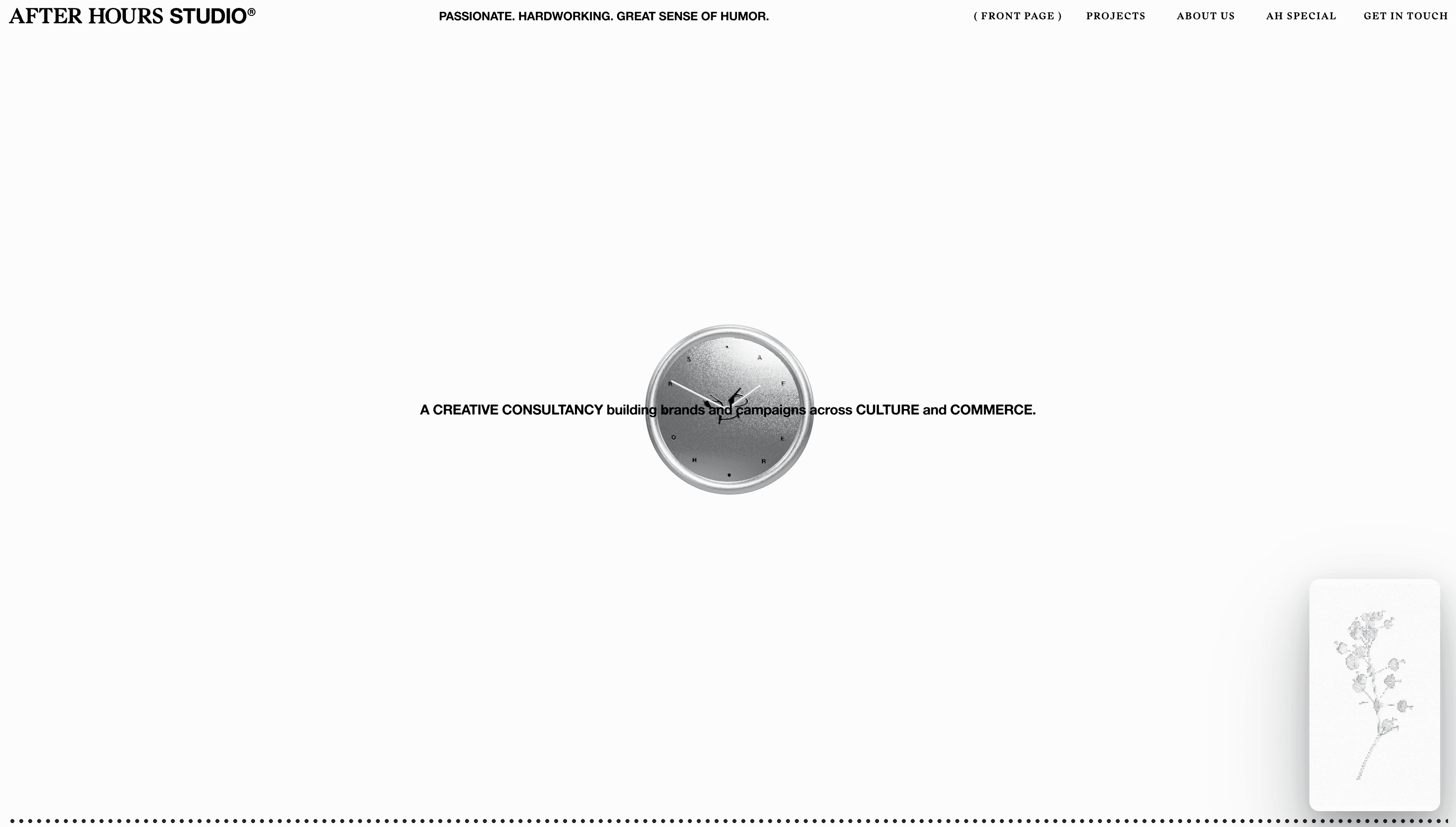After Hours — Agency, Studio website design