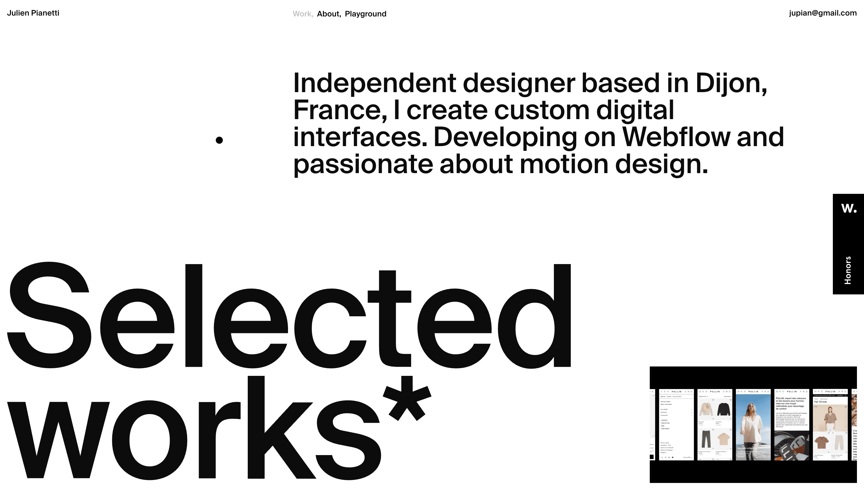 Julien Pianetti — Designer, Developer website design