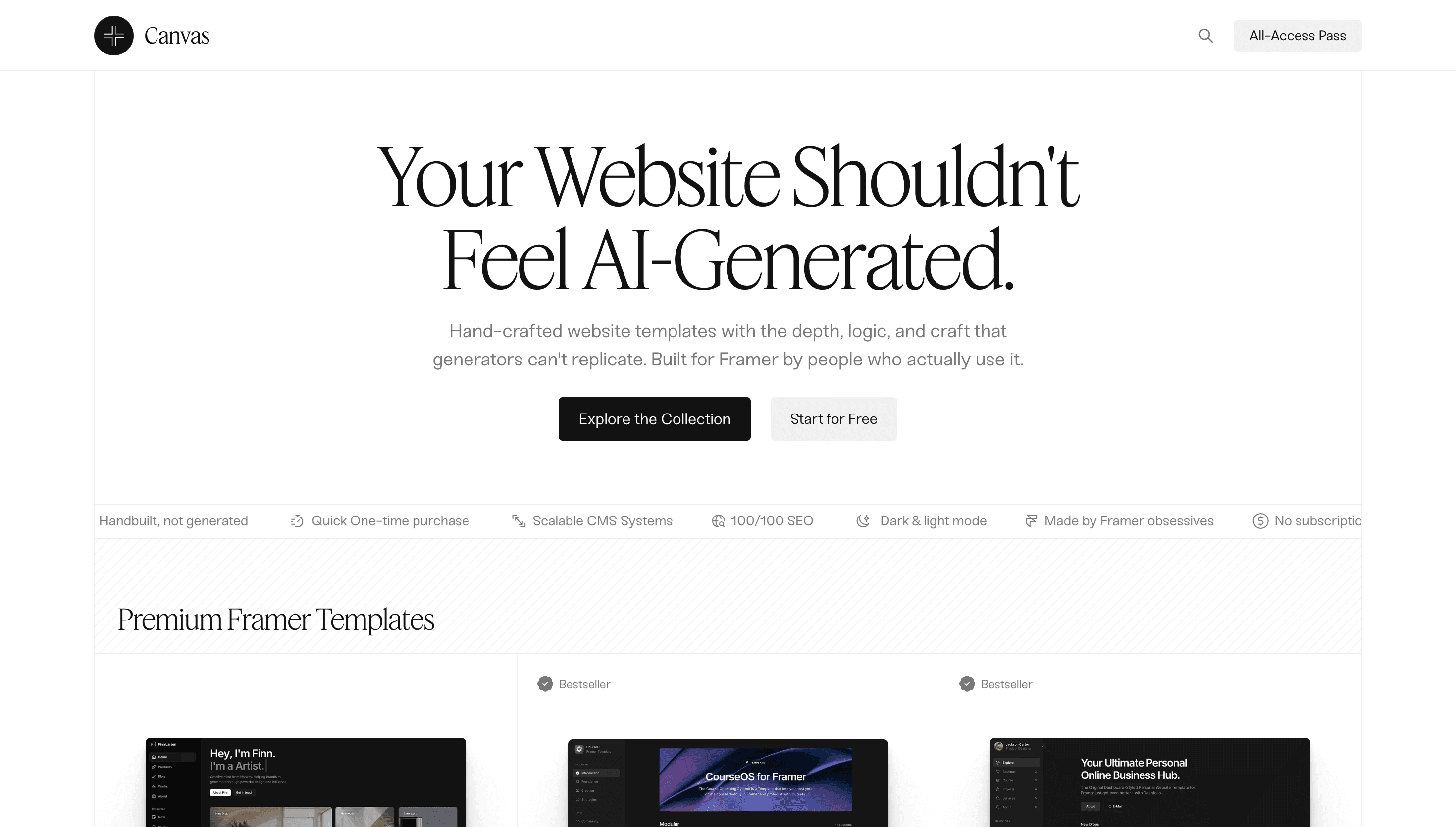 Canvas Supply — Framer Motion, Modern website design