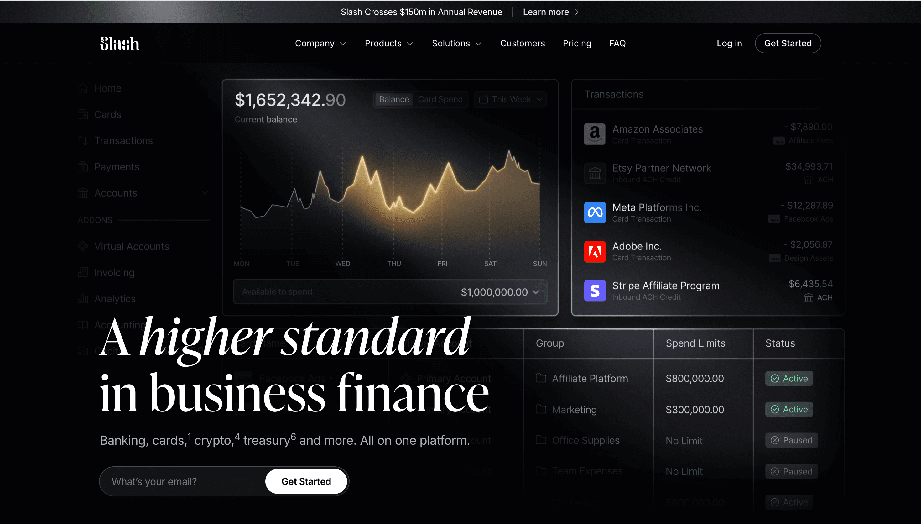 Slash — Finance, Fintech website design