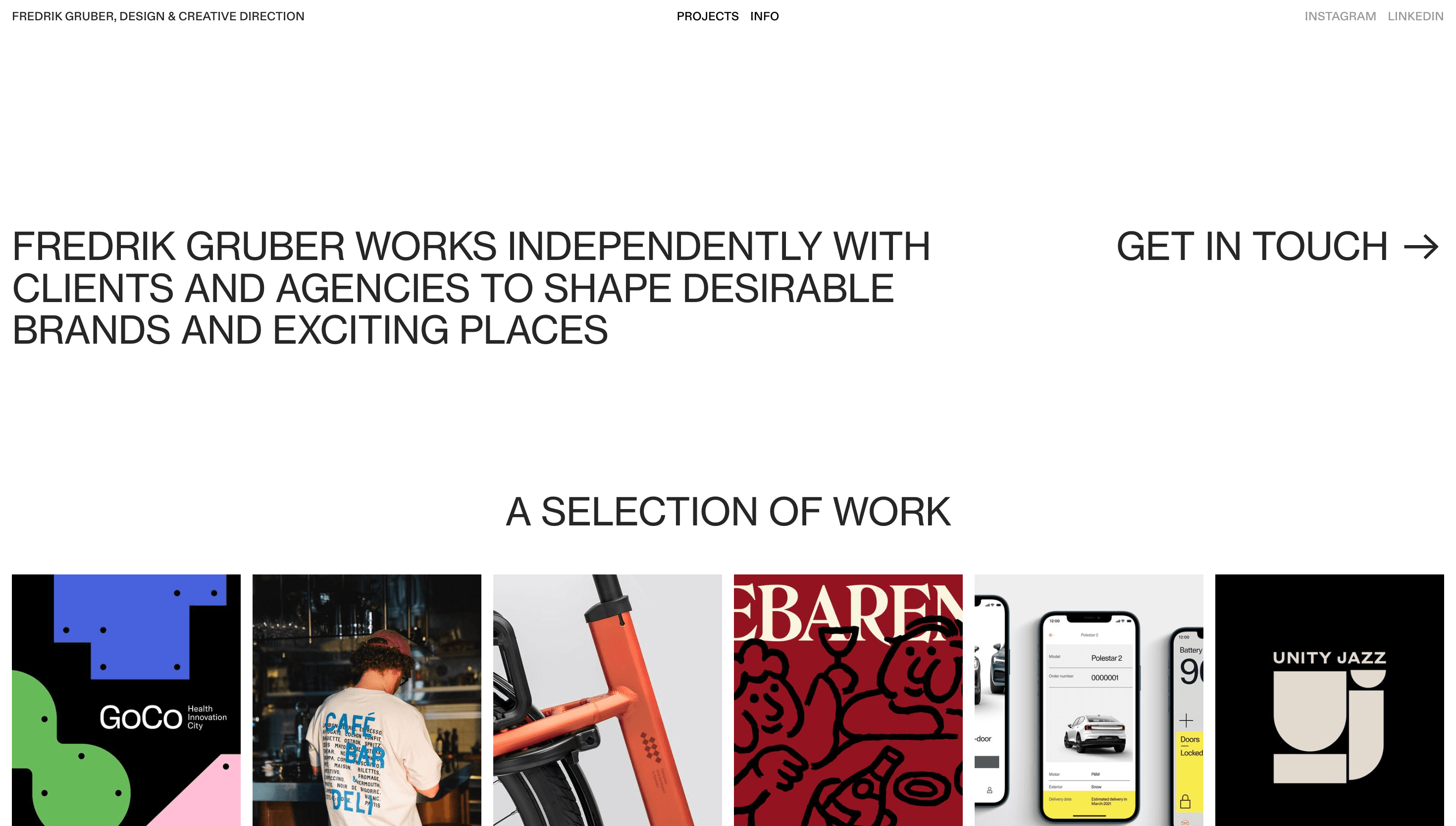 Fredrik Gruber — Designer, Portfolio website design