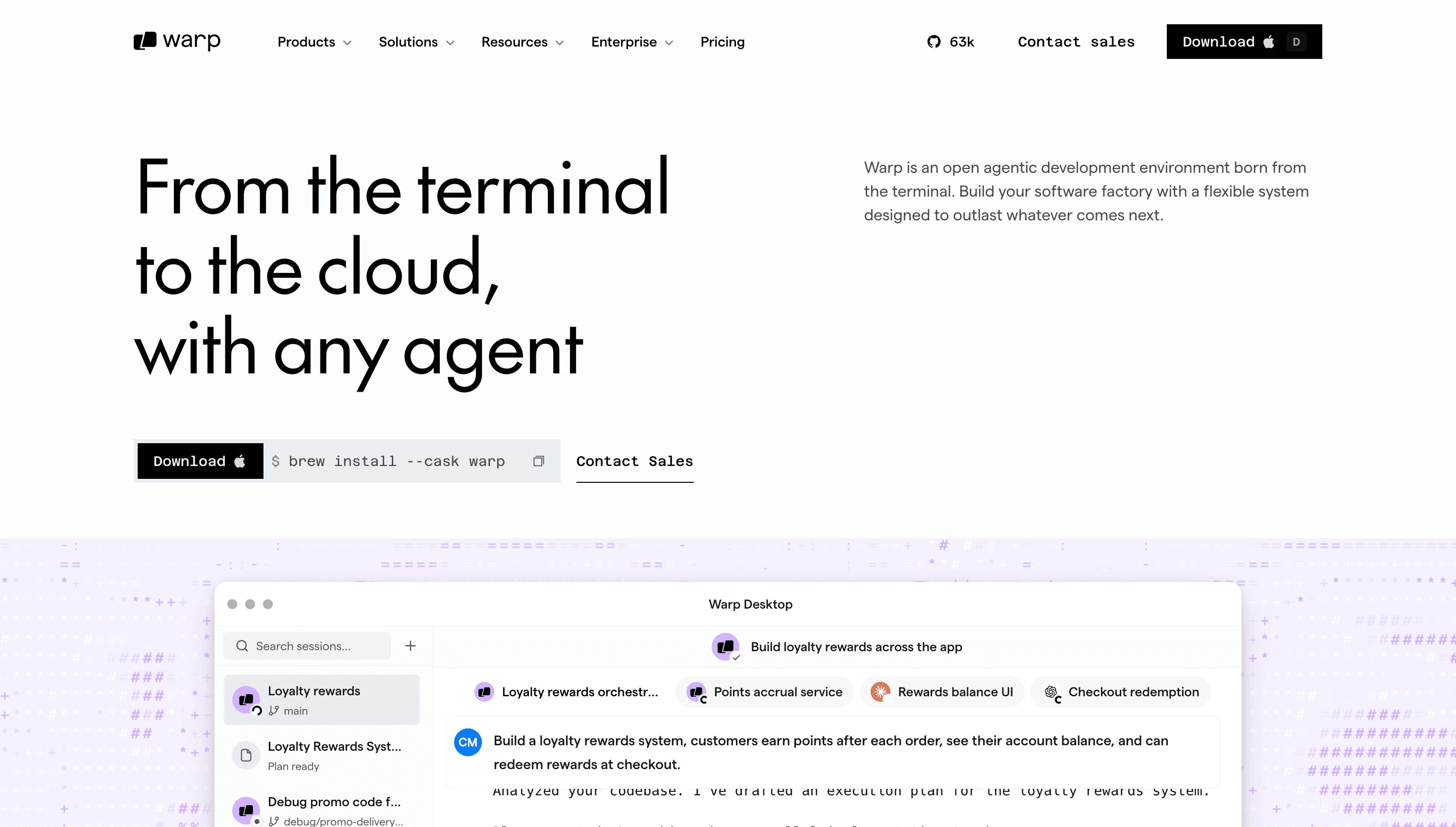 Warp — Tech, Productivity website design