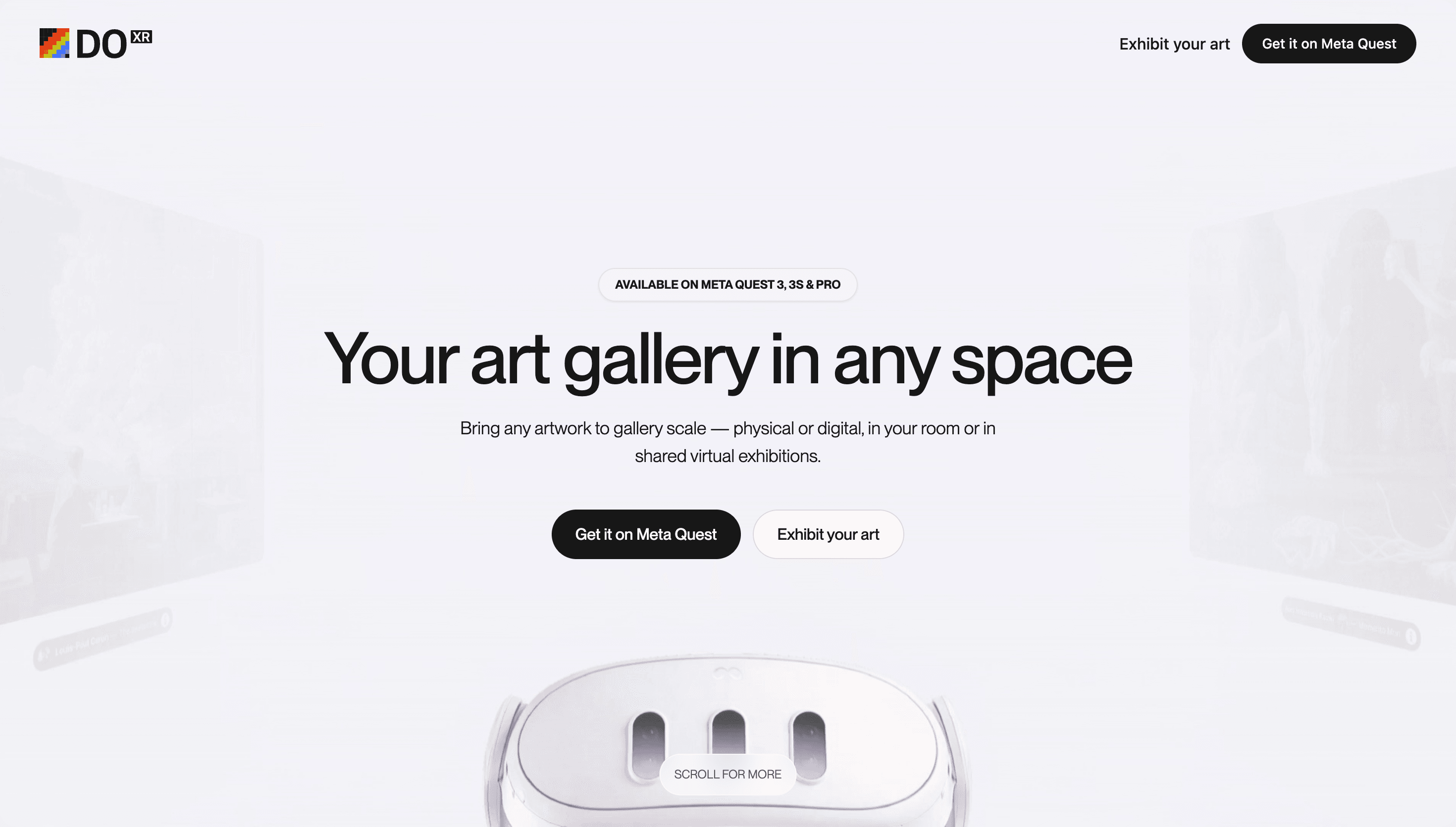 Digital Original XR — Art, Culture website design