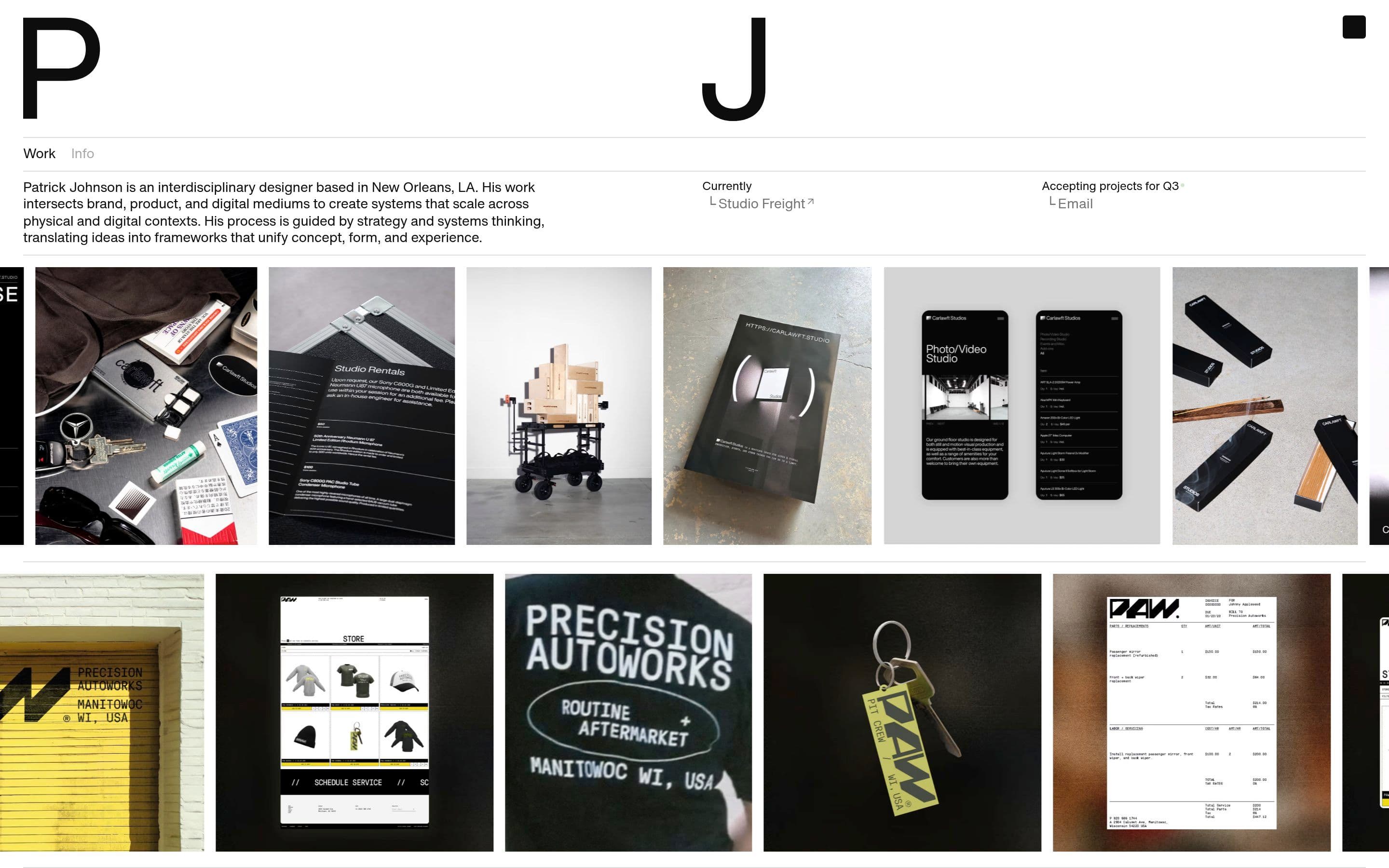 Patrick Johnson — Designer, Developer website design