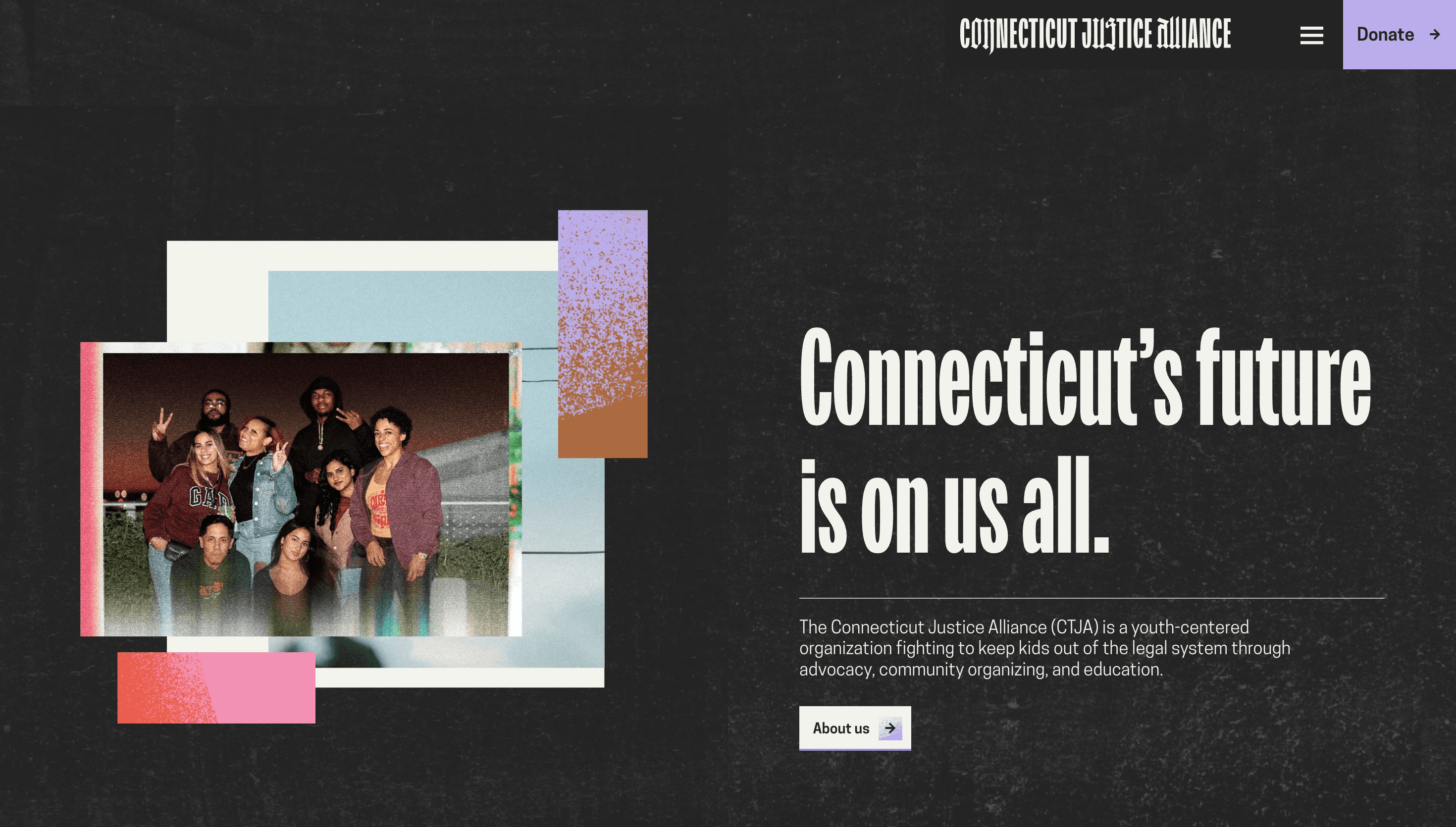 Connecticut Justice Alliance — Community, Education website design