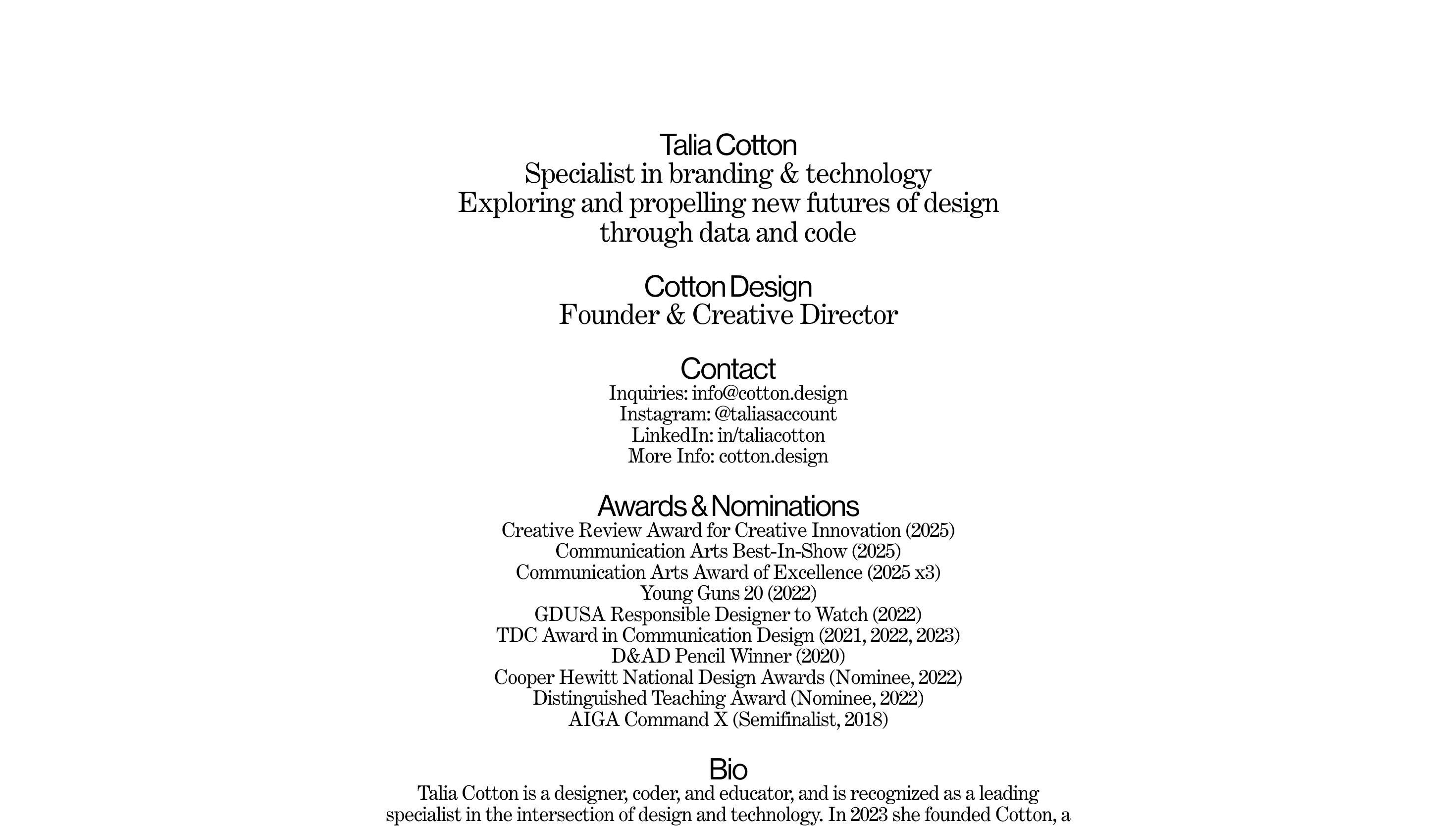 Talia Cotton — Designer, Education website design