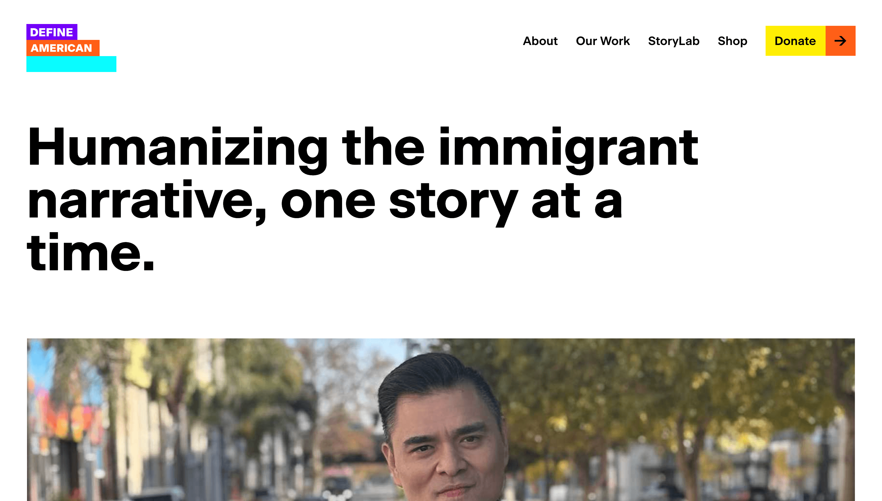 Define American — Community, Culture website design