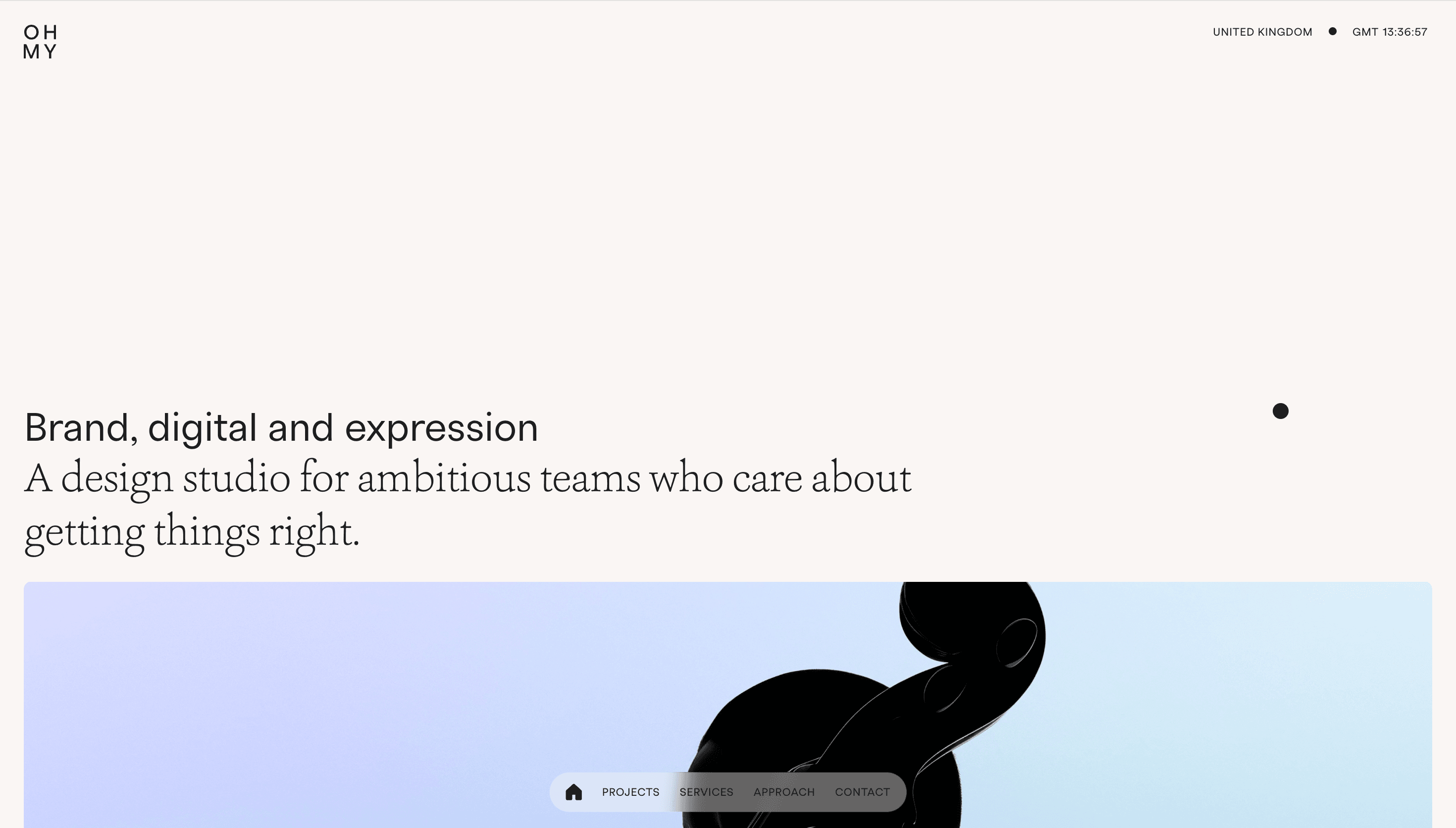 OHMY studio — Agency, Studio website design