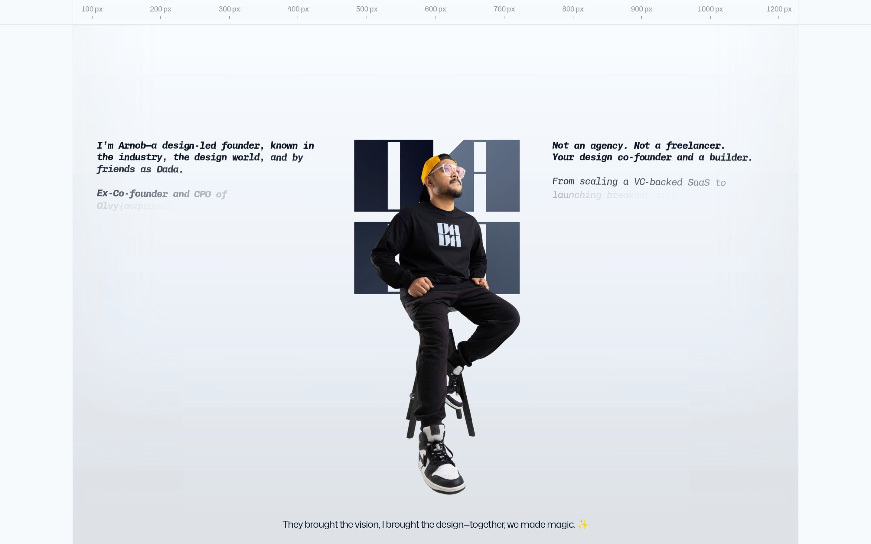 Dada — Designer, Portfolio website design