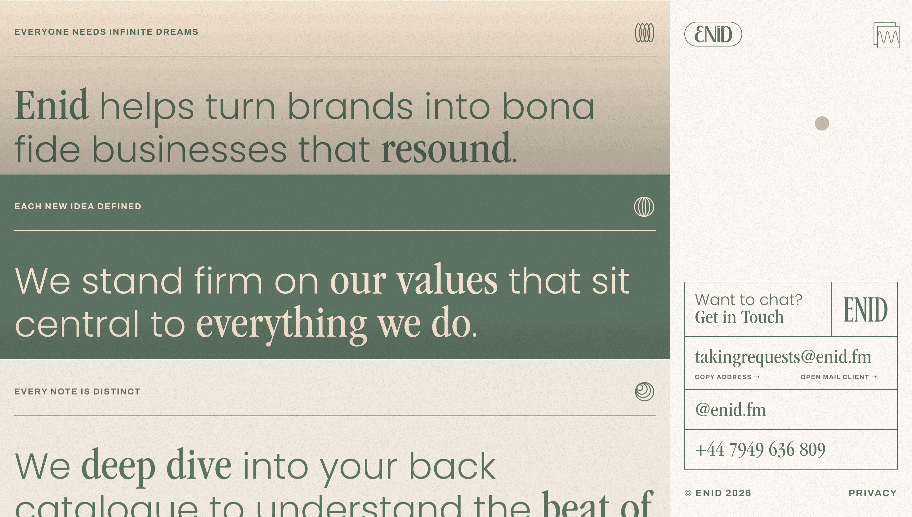 Enid.fm — Agency, Studio website design