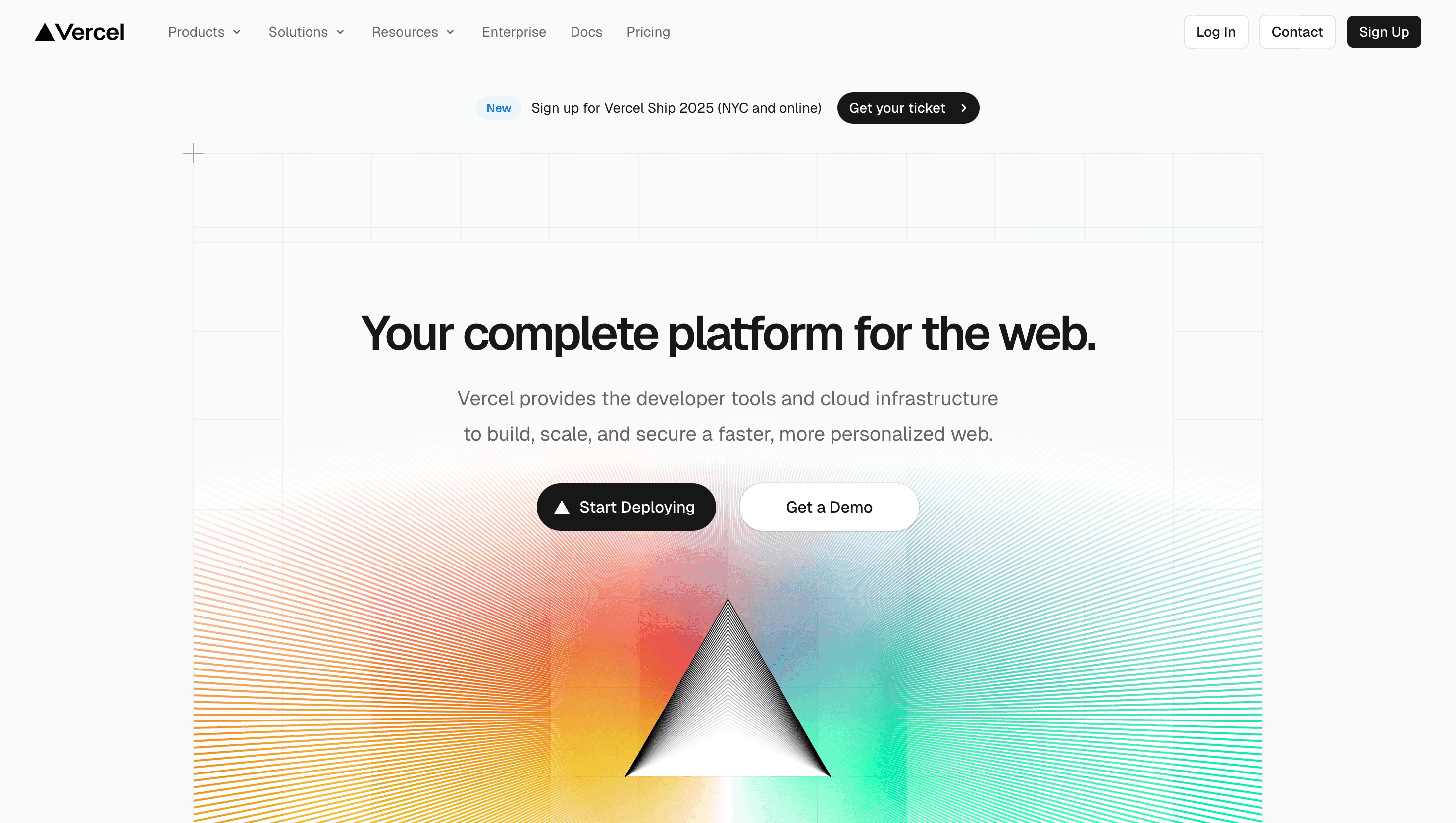 Vercel — SaaS, Minimal website design