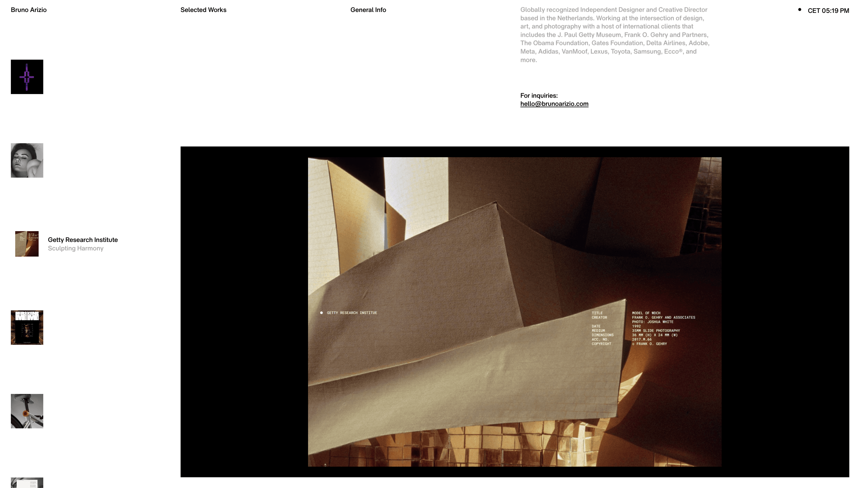 Bruno Arizio — Designer, Art website design