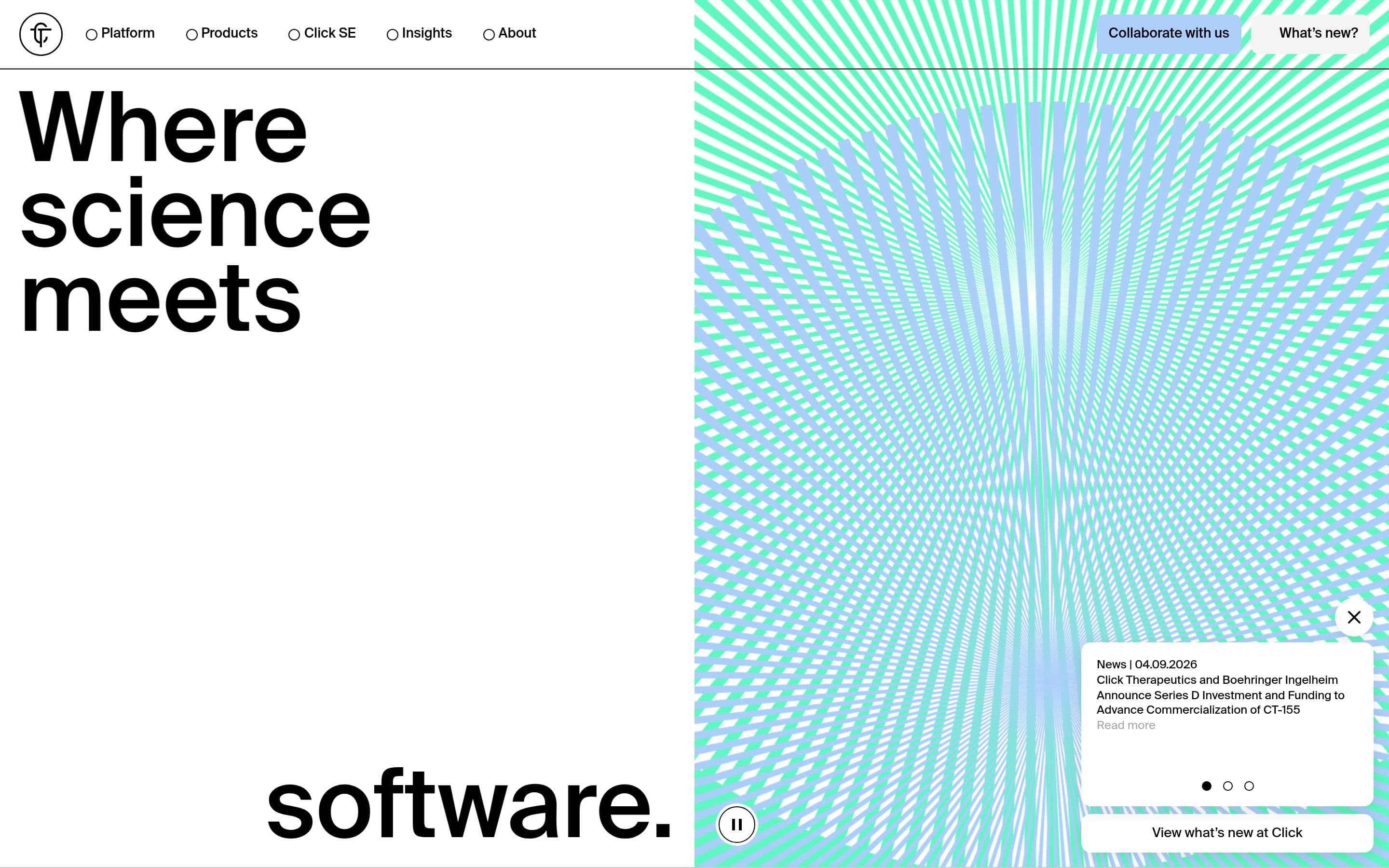 Click Therapeutics — Health, Tech website design
