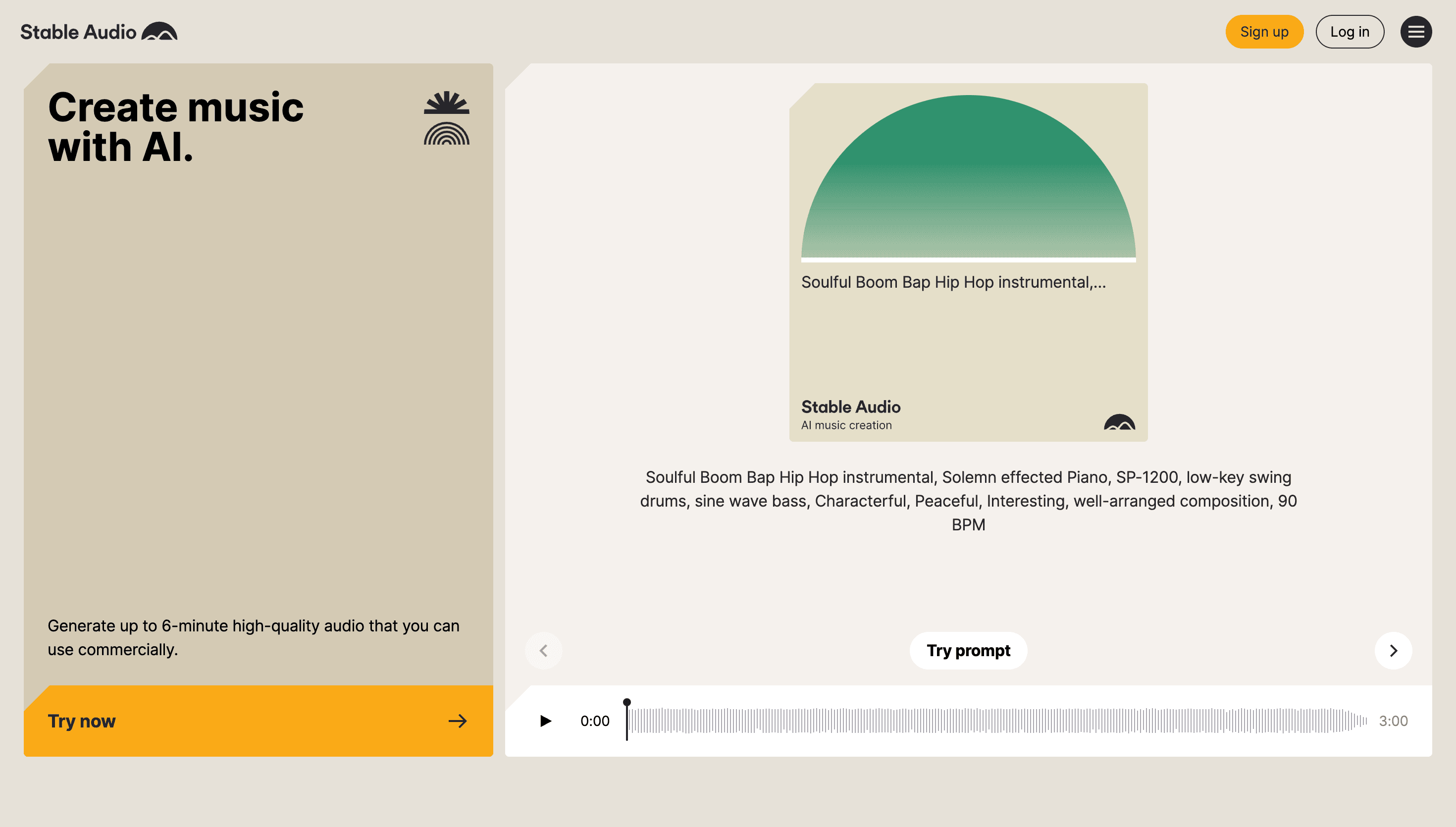 Stable Audio — Music, Tech website design