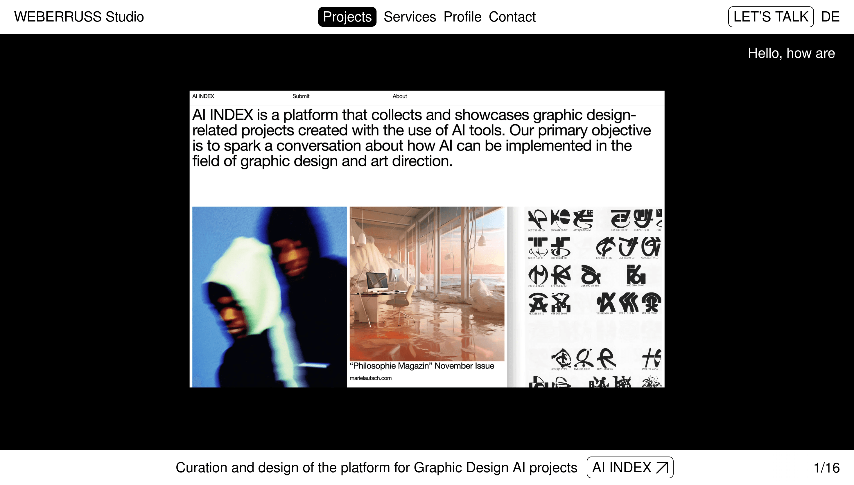 Weber Russ — Studio, Portfolio website design