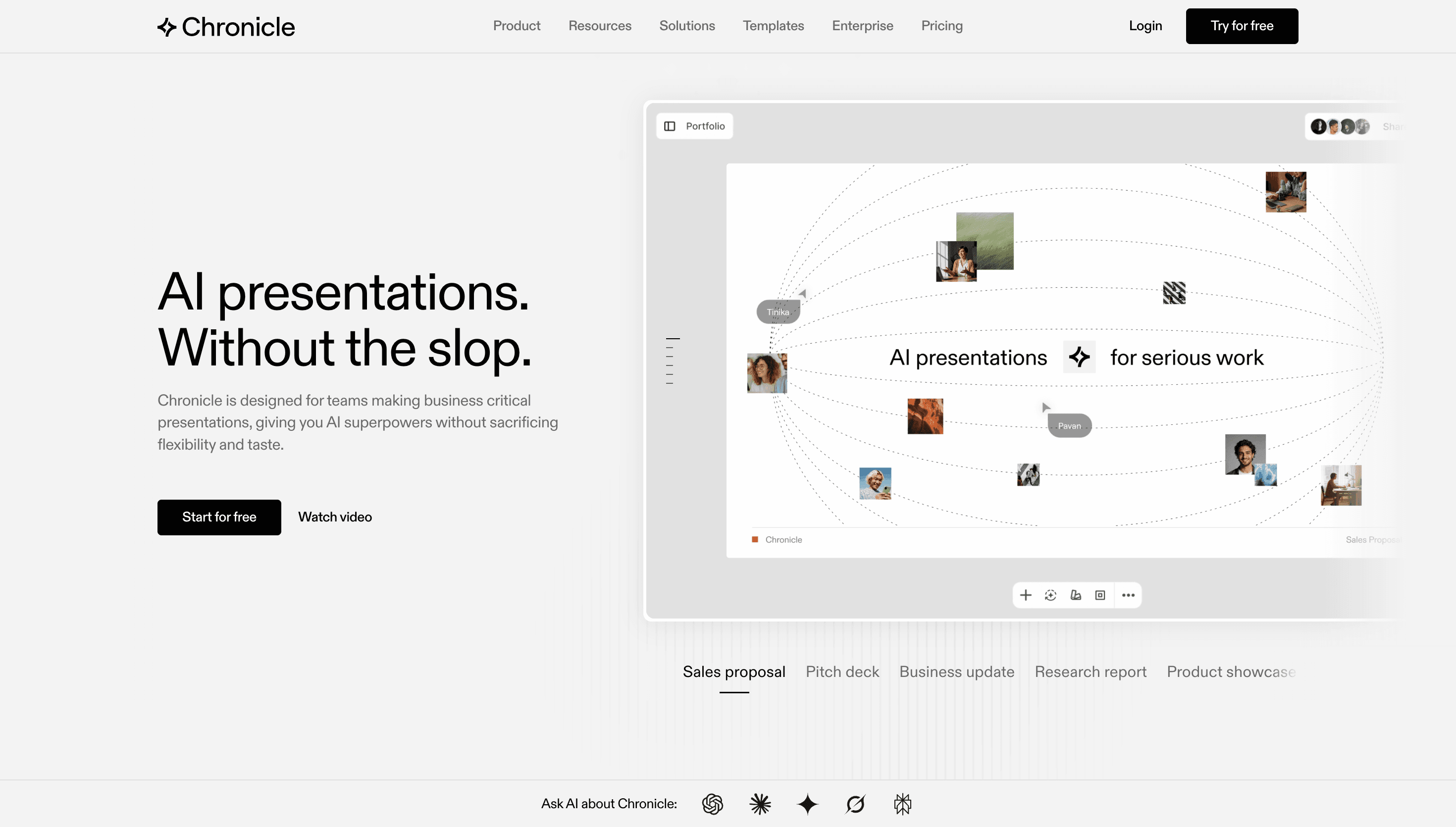 Chronicle HQ — Productivity, Storytelling website design
