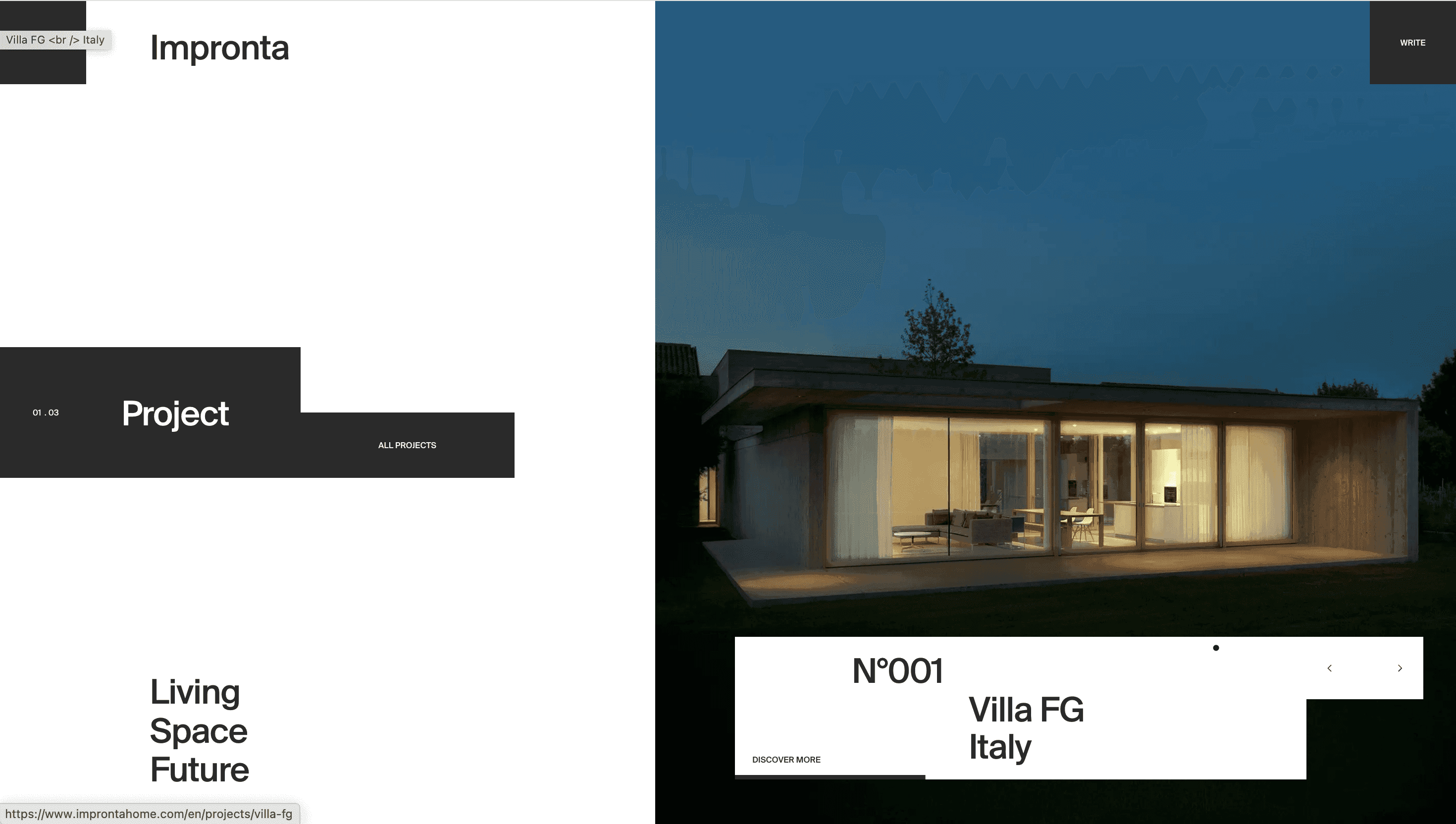 Impronta — Minimal, Motion website design