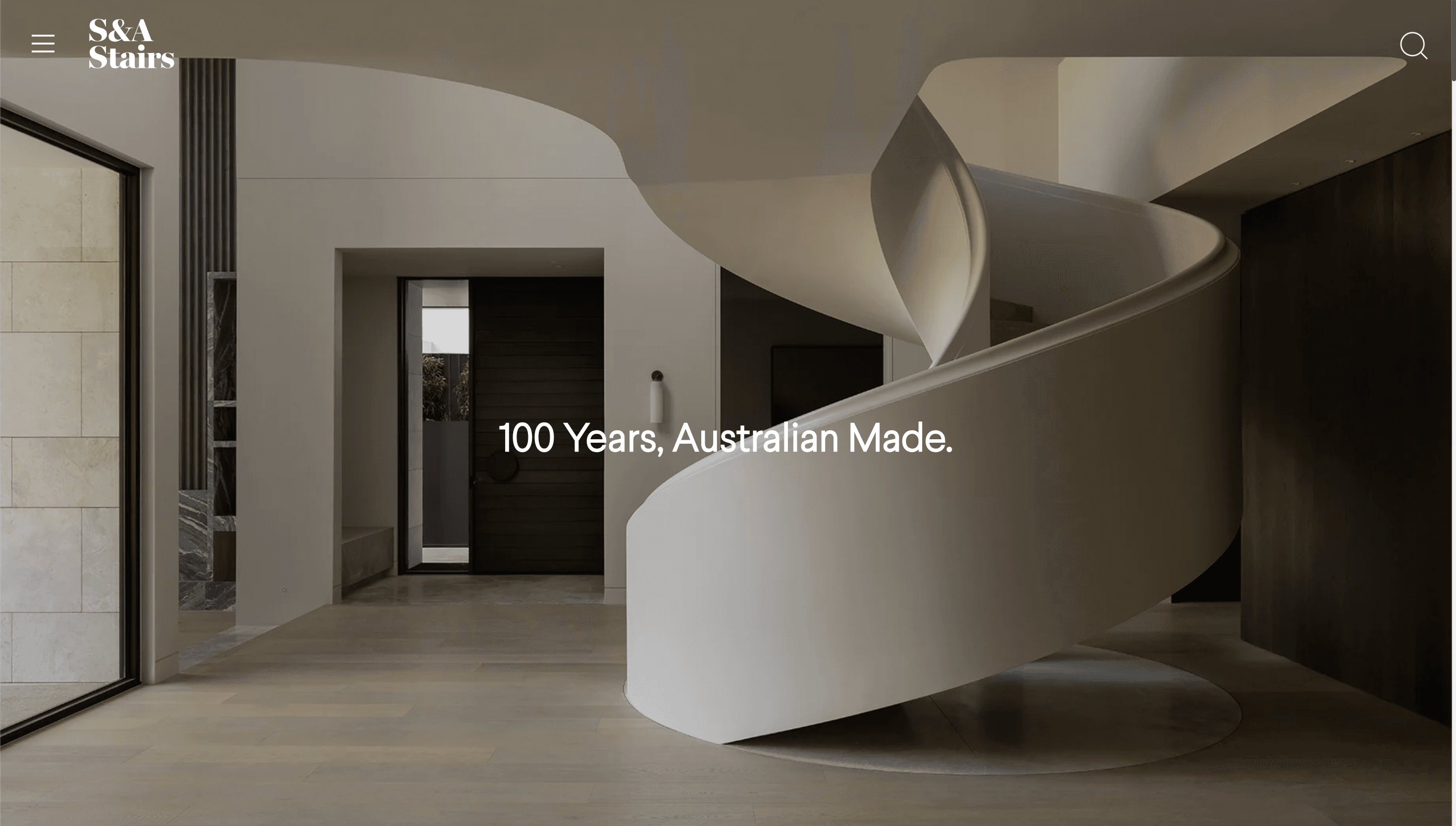 S&A Stairs — Corporate, Real Estate website design