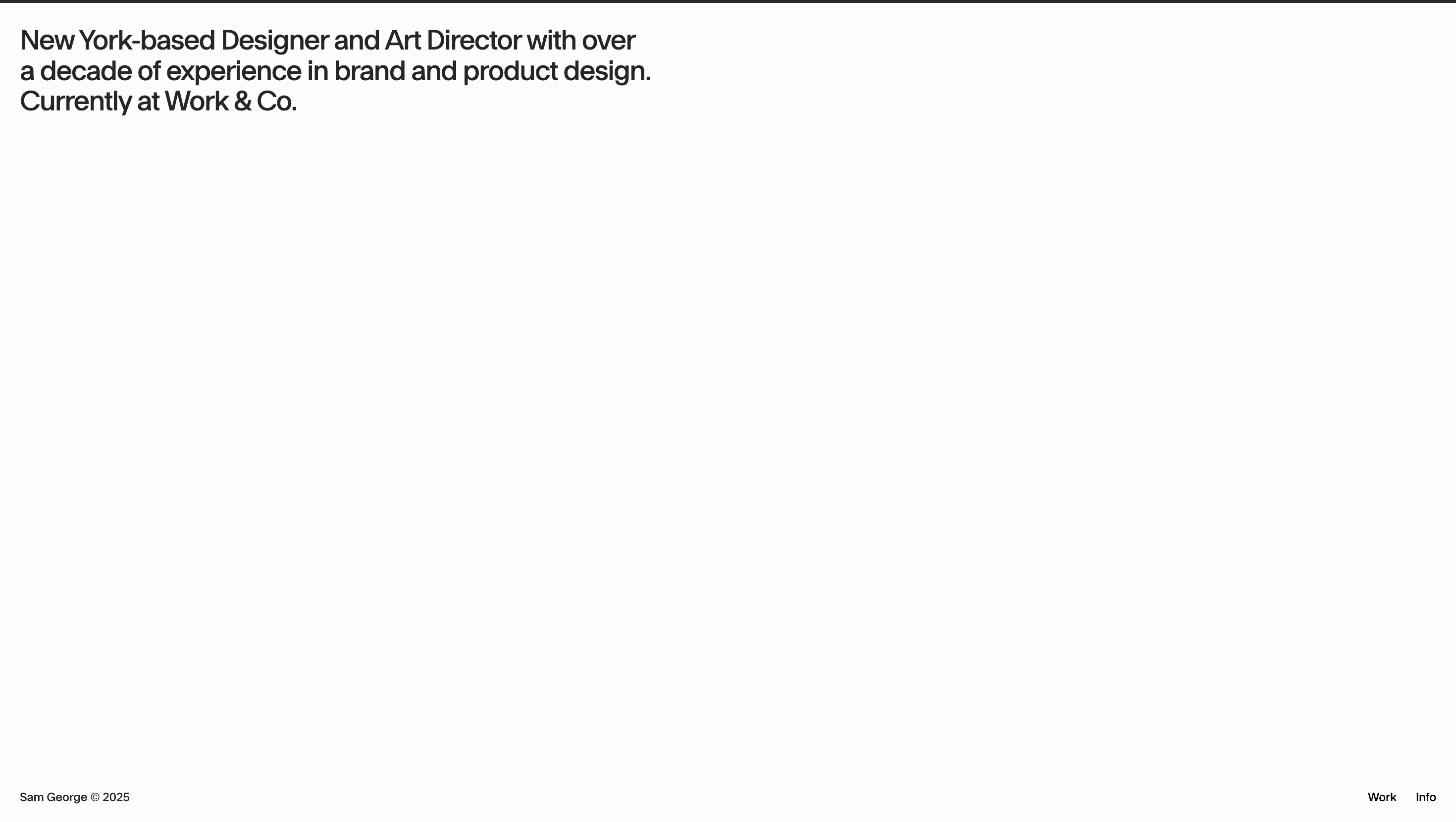 Sam George — Portfolio, Minimal website design