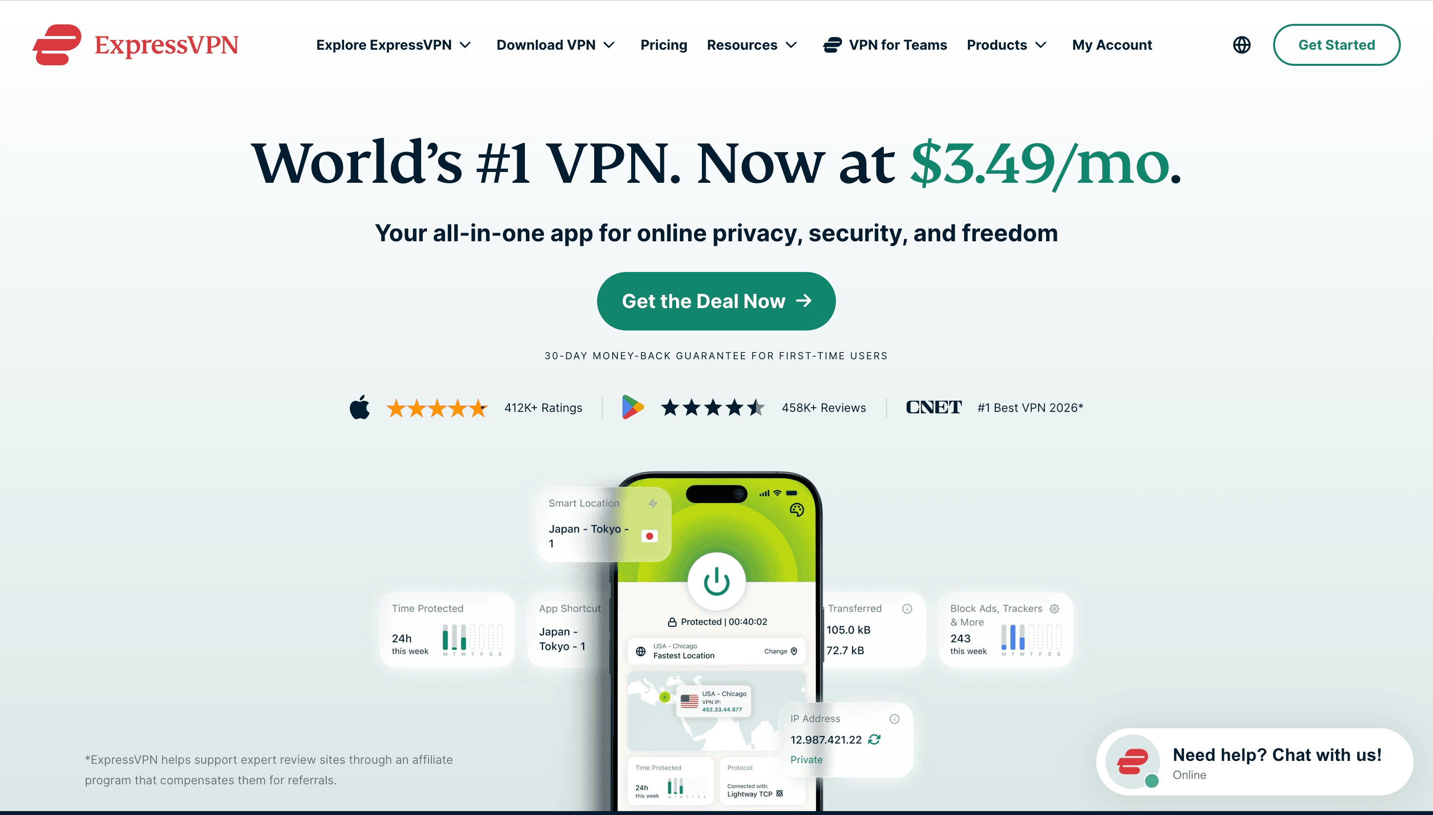 ExpressVPN — Tech, Productivity website design
