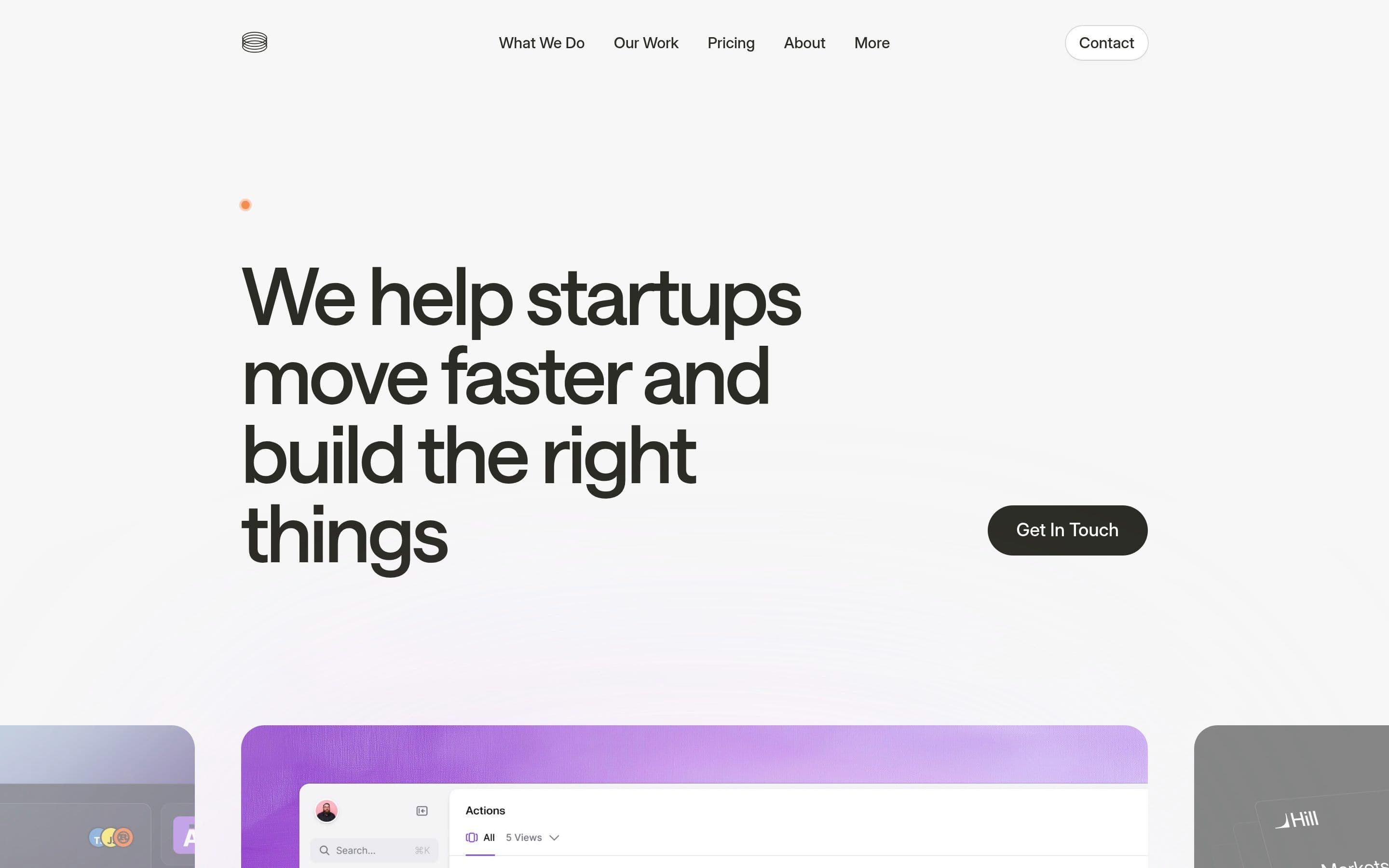 Never Before Seen — Agency, Startup website design