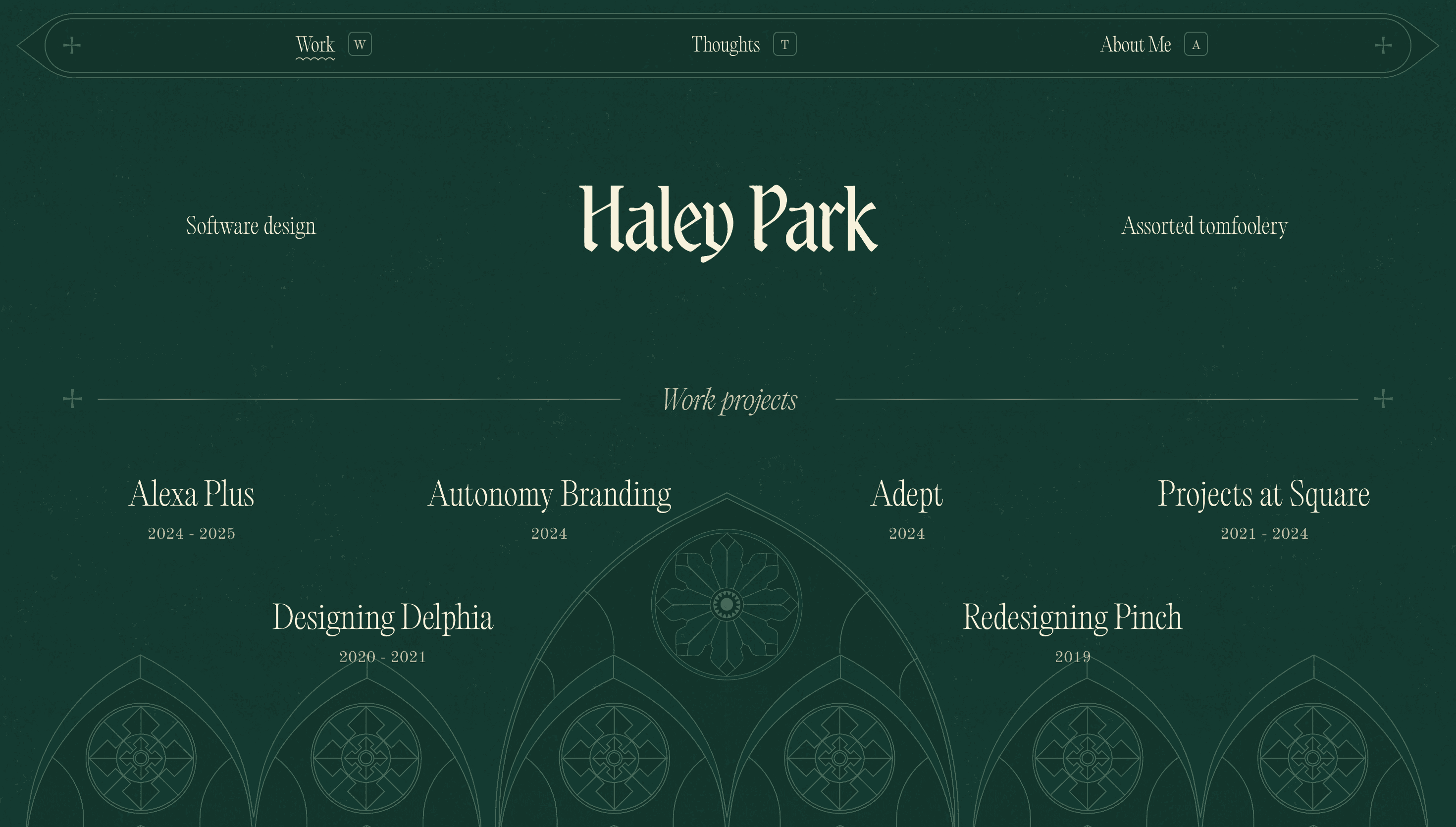 Haley Park — Designer, Portfolio website design